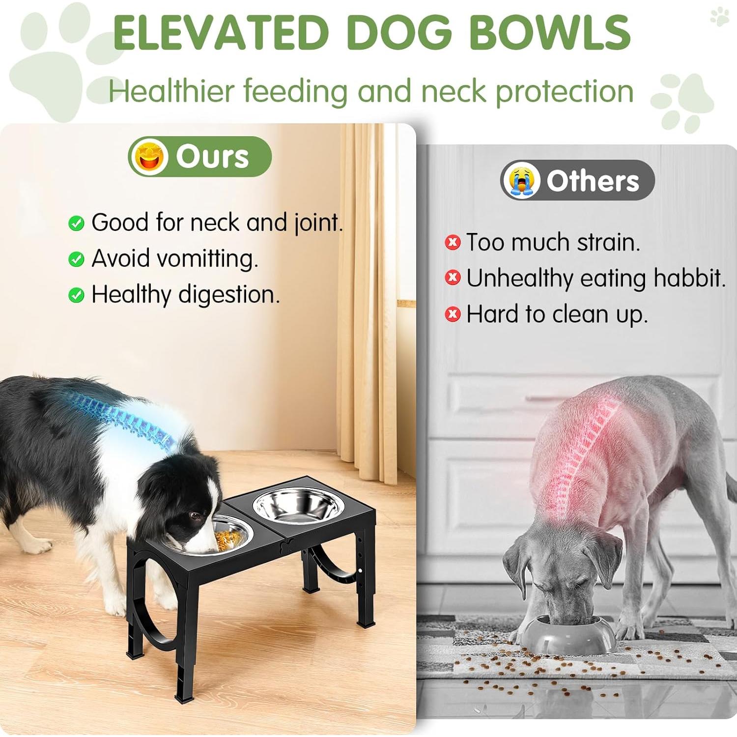 Soporte Elevado para Perros XiaZ Ajustable 4 Alturas Negro
