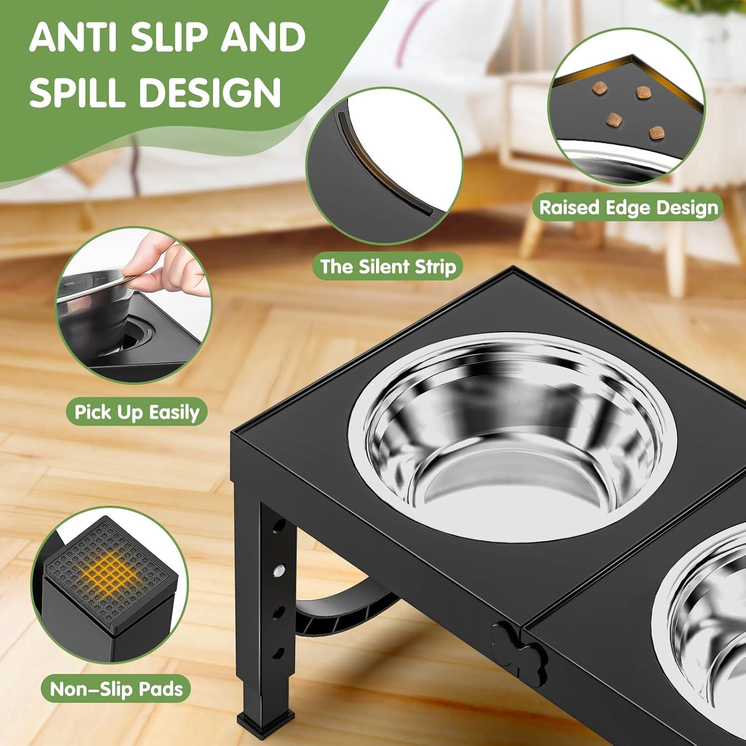 Soporte Elevado para Perros XiaZ Ajustable 4 Alturas Negro