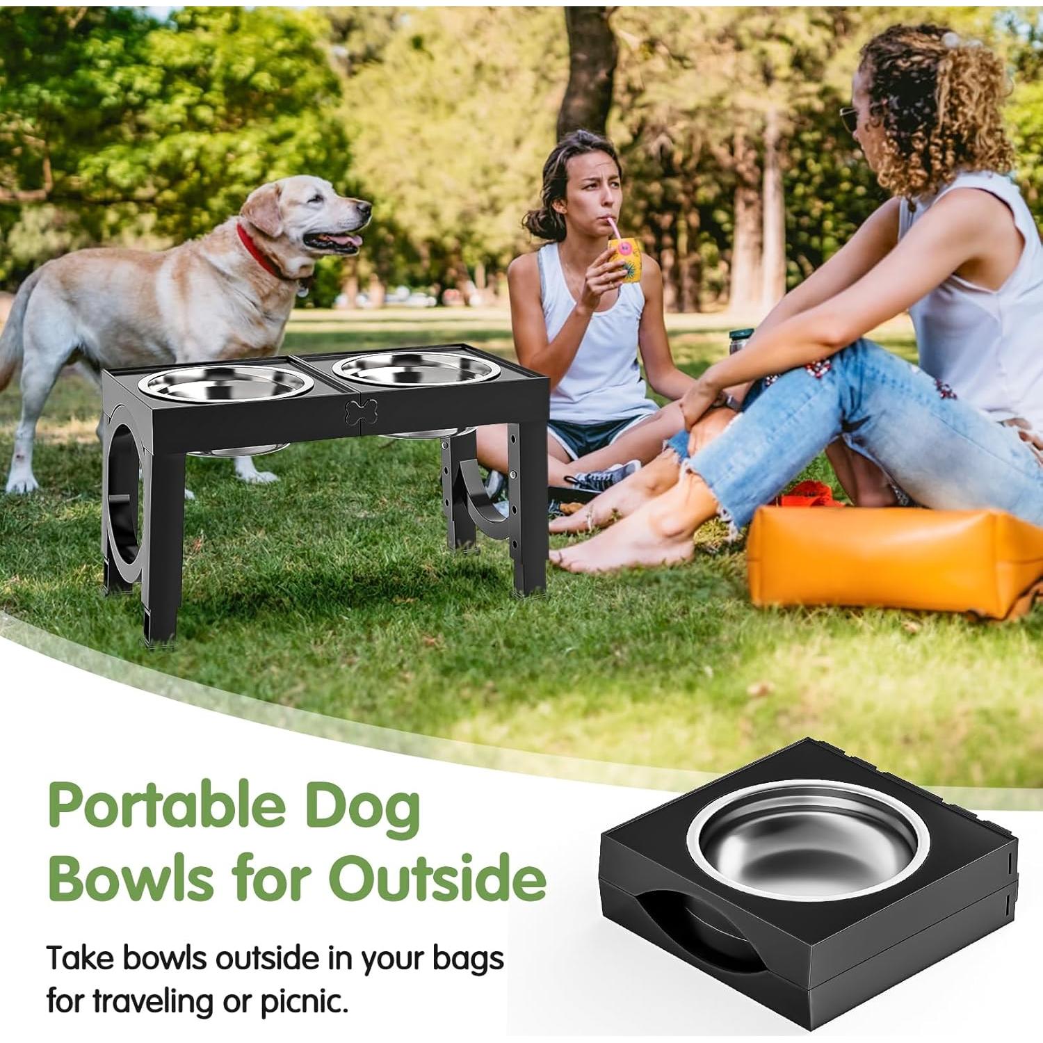 Soporte Elevado para Perros XiaZ Ajustable 4 Alturas Negro