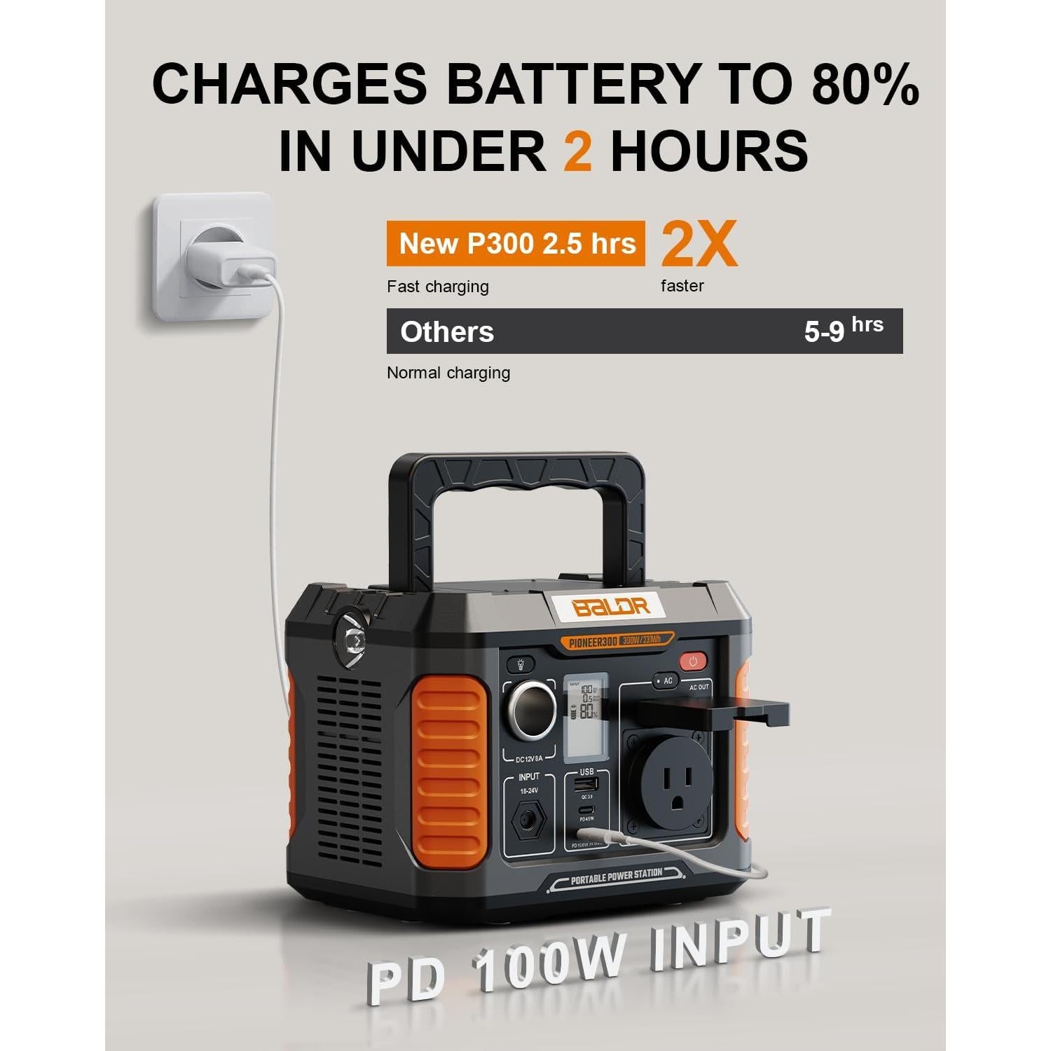 Estación de Energía Portátil BALDR Pioneer 300W 231Wh