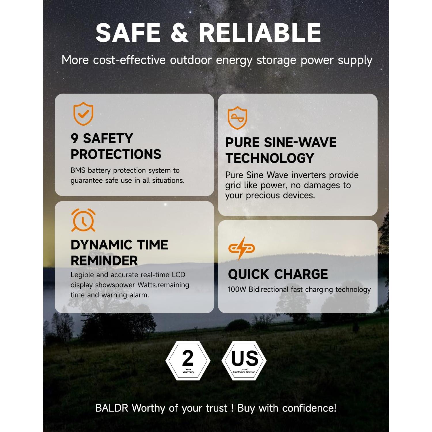 Estación de Energía Portátil BALDR Pioneer 300W 231Wh