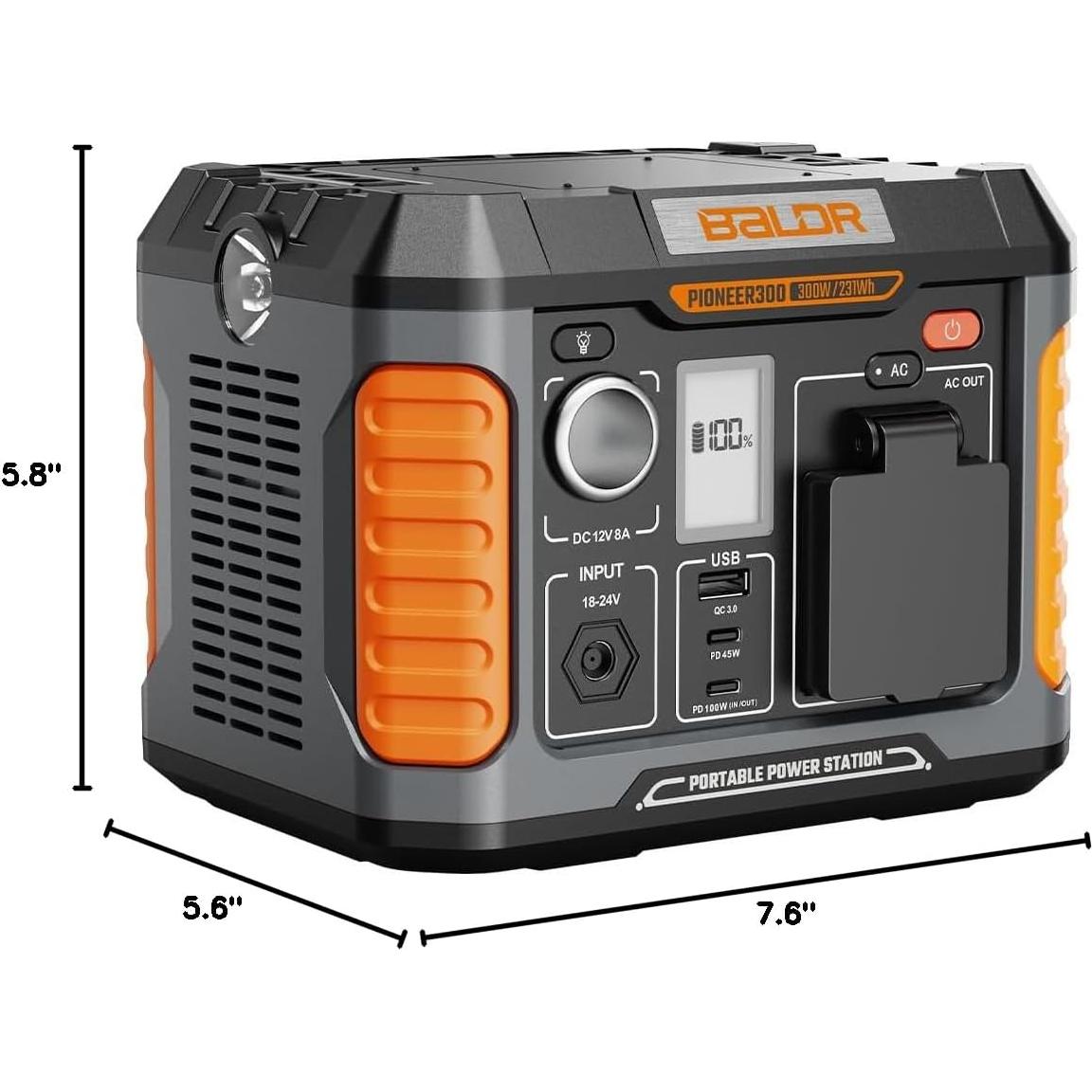 Estación de Energía Portátil BALDR Pioneer 300W 231Wh