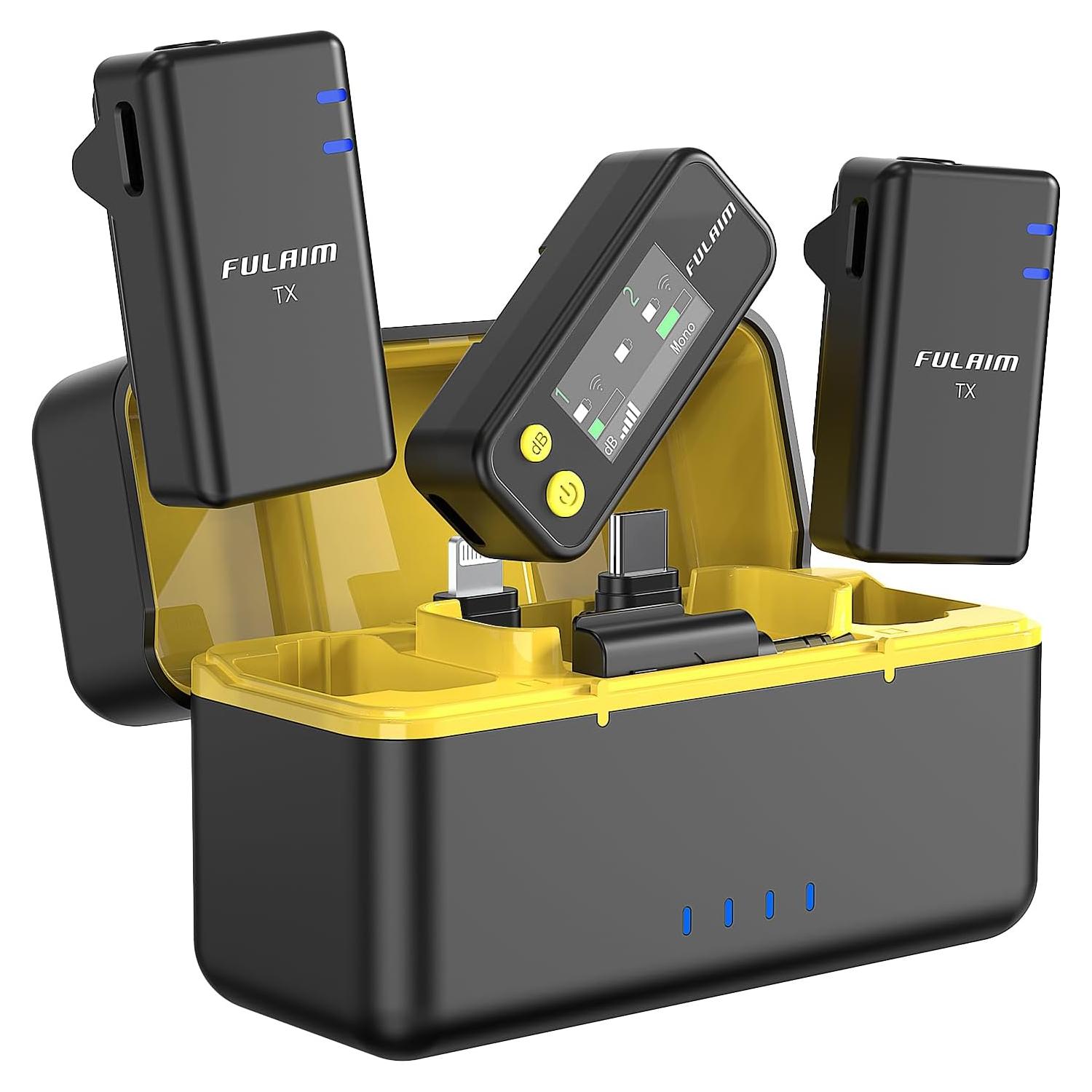 Micrófono Lavalier Inalámbrico FULAIM X5M con 18h Batería