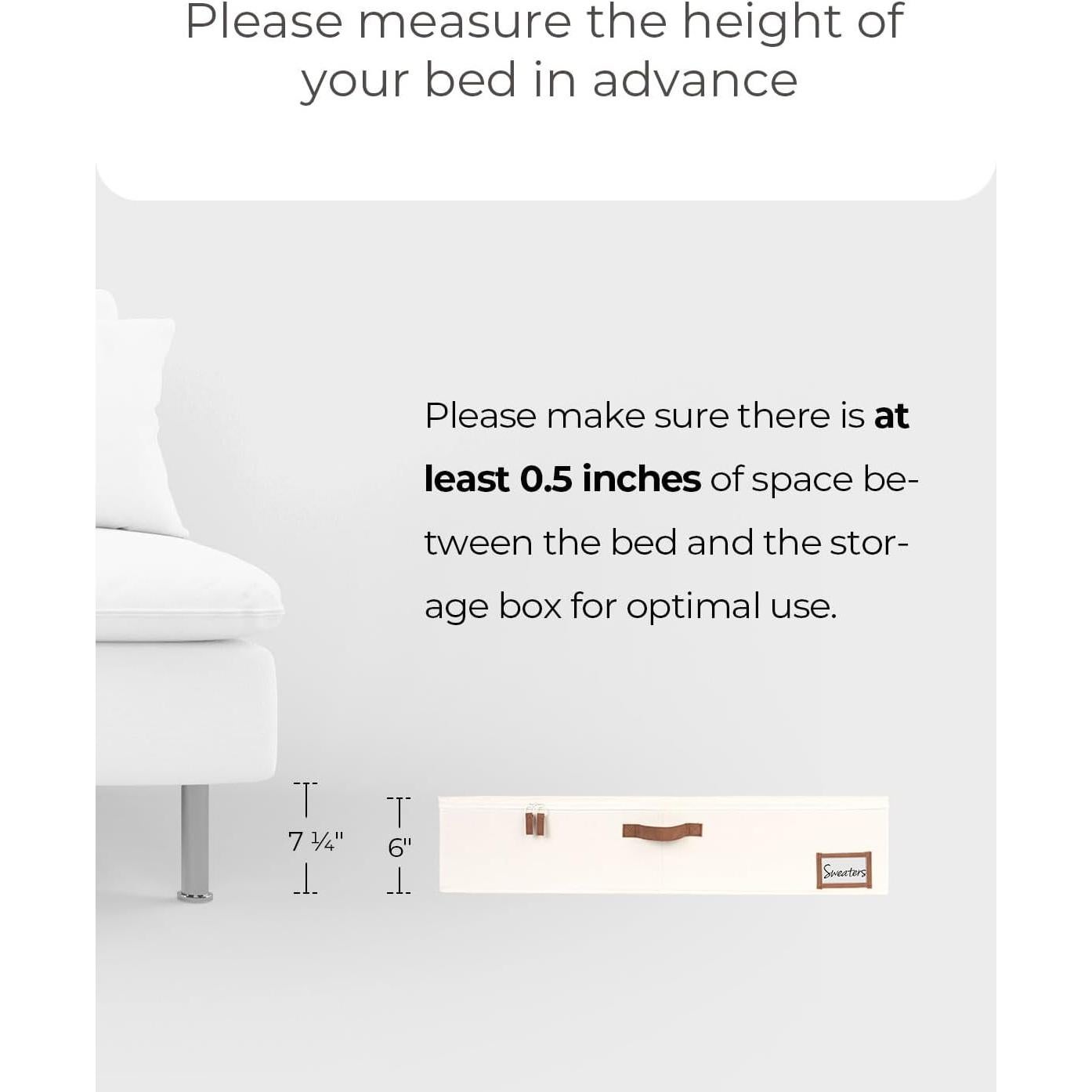 Caja de Almacenamiento Bajo la Cama StorageWorks Beige 76x71x15 cm - 2 Piezas