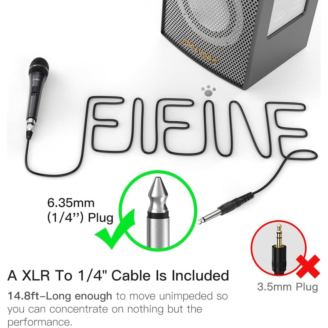 Micrófono de Karaoke Fifine K6 Dinámico con Cable 6.35mm