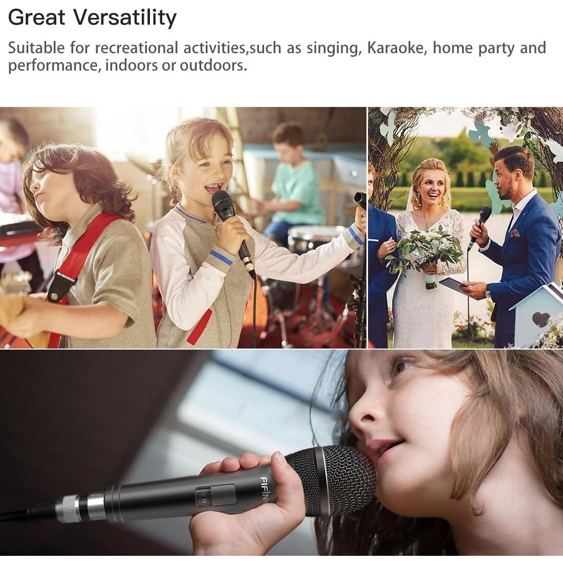 Micrófono de Karaoke Fifine K6 Dinámico con Cable 6.35mm