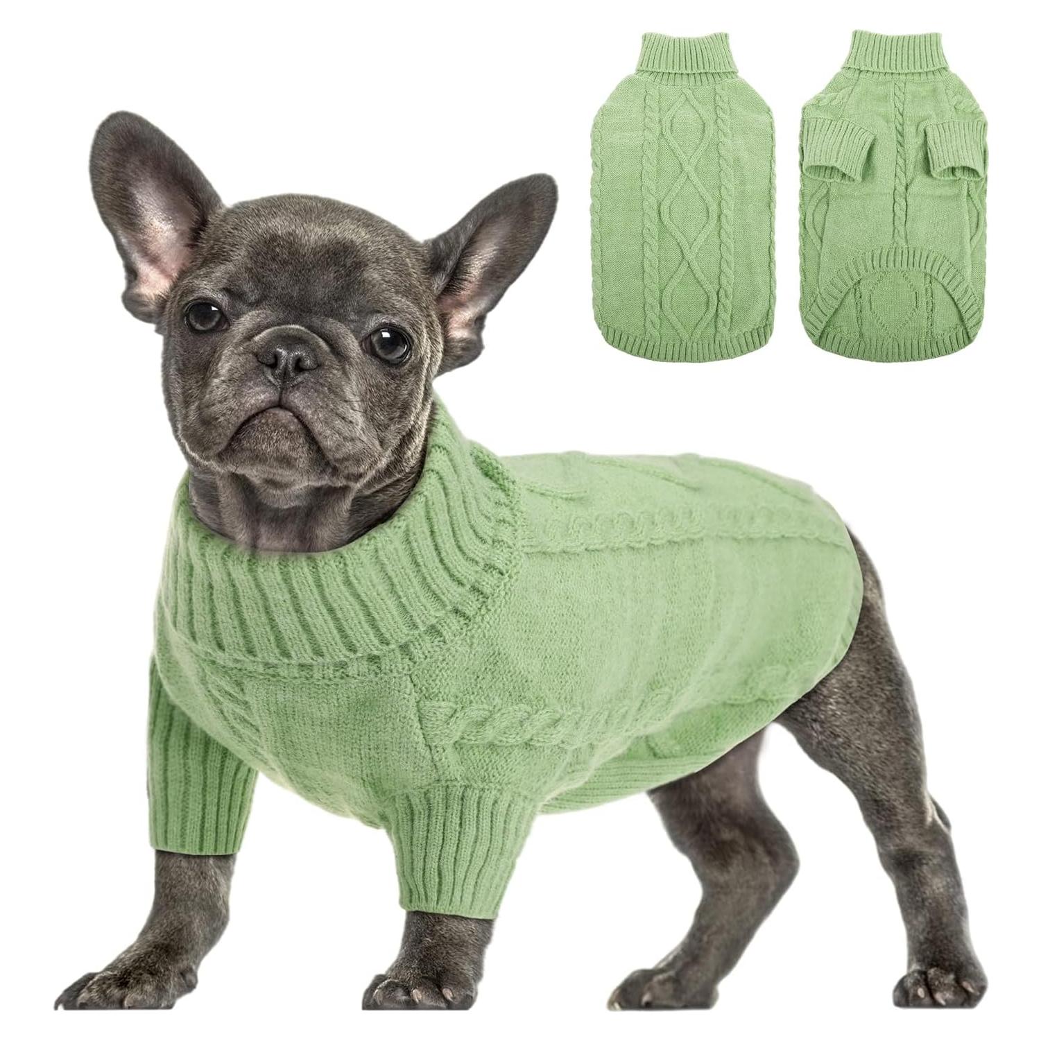 Suéter para Perros Pequeños Queenmore Verde Cálido