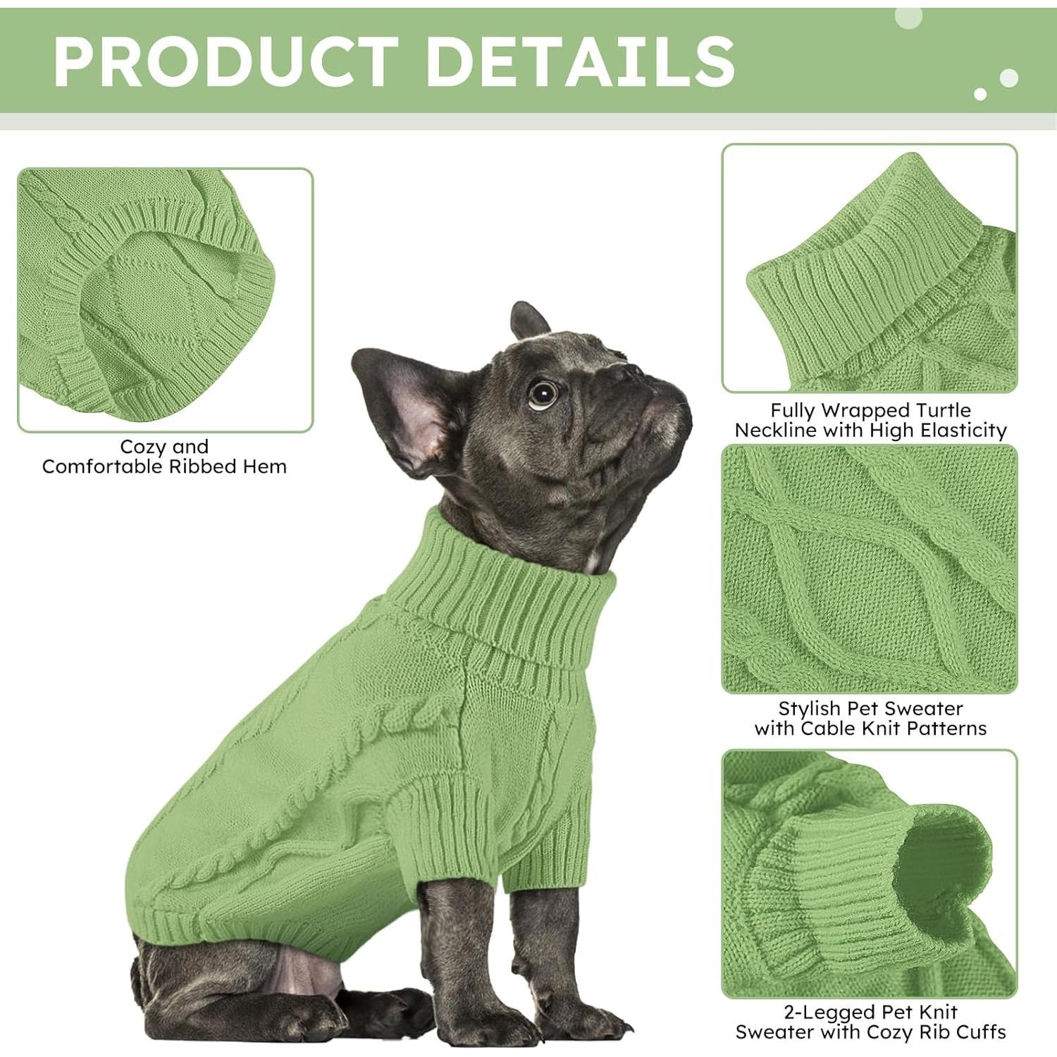 Suéter para Perros Pequeños Queenmore Verde Cálido