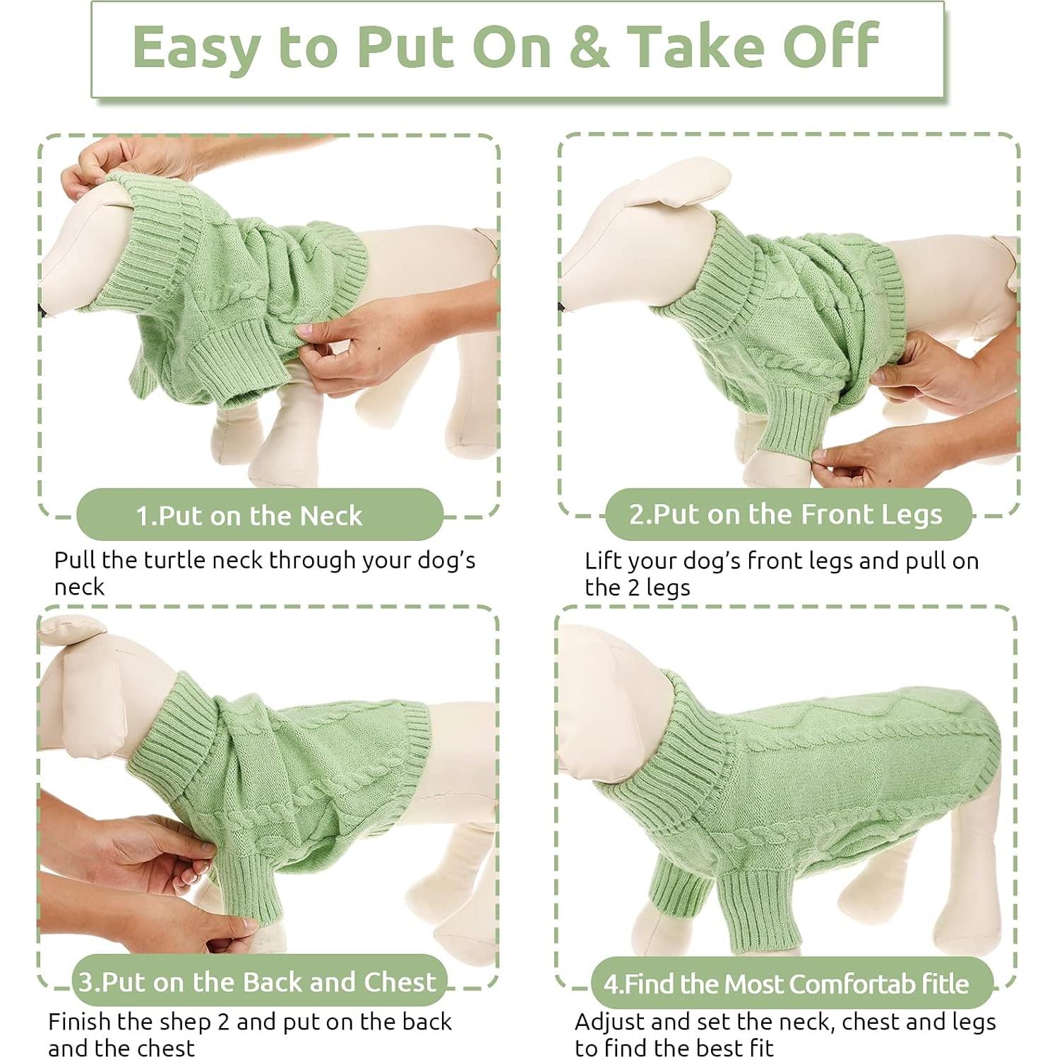 Suéter para Perros Pequeños Queenmore Verde Cálido