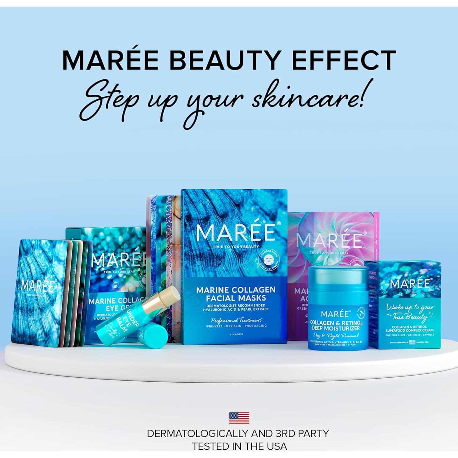 Parches para Ojos MAREE - 12 Pares con Colágeno y Ácido Hialurónico