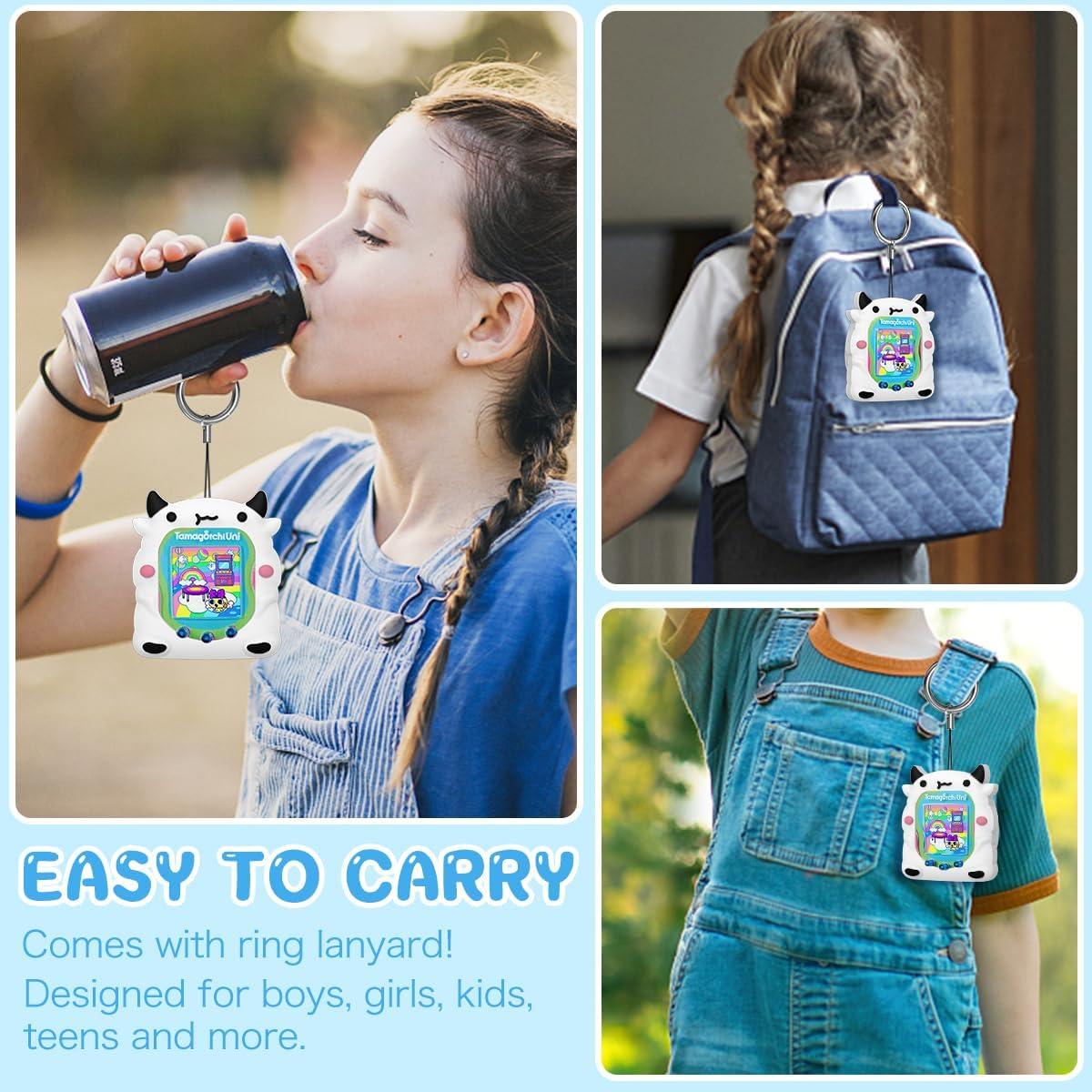 Funda de silicona BEARDDO para Tamagotchi Uni vaca blanca