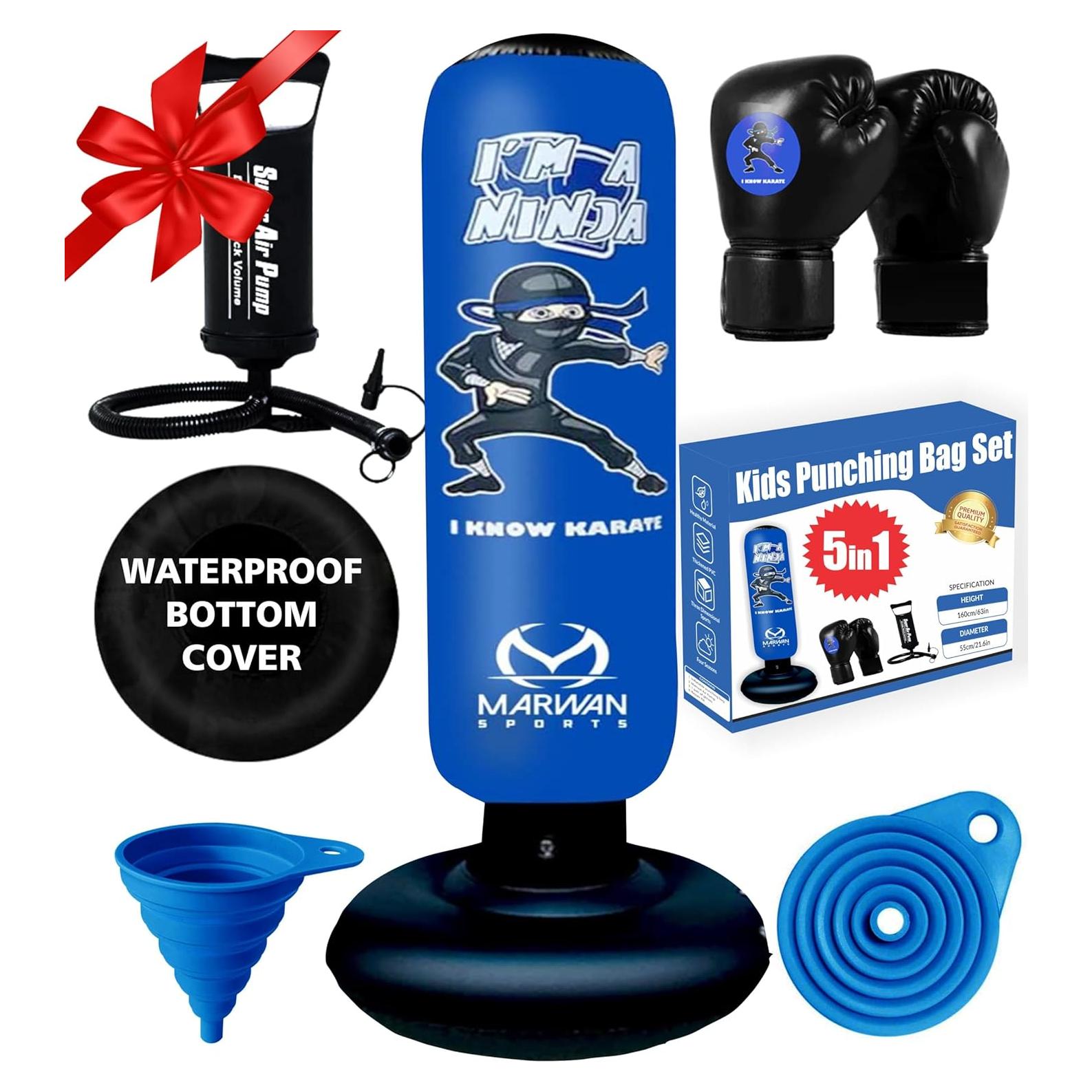 Bolsa de Boxeo Inflable Marwan Sports 5 en 1 para Niños