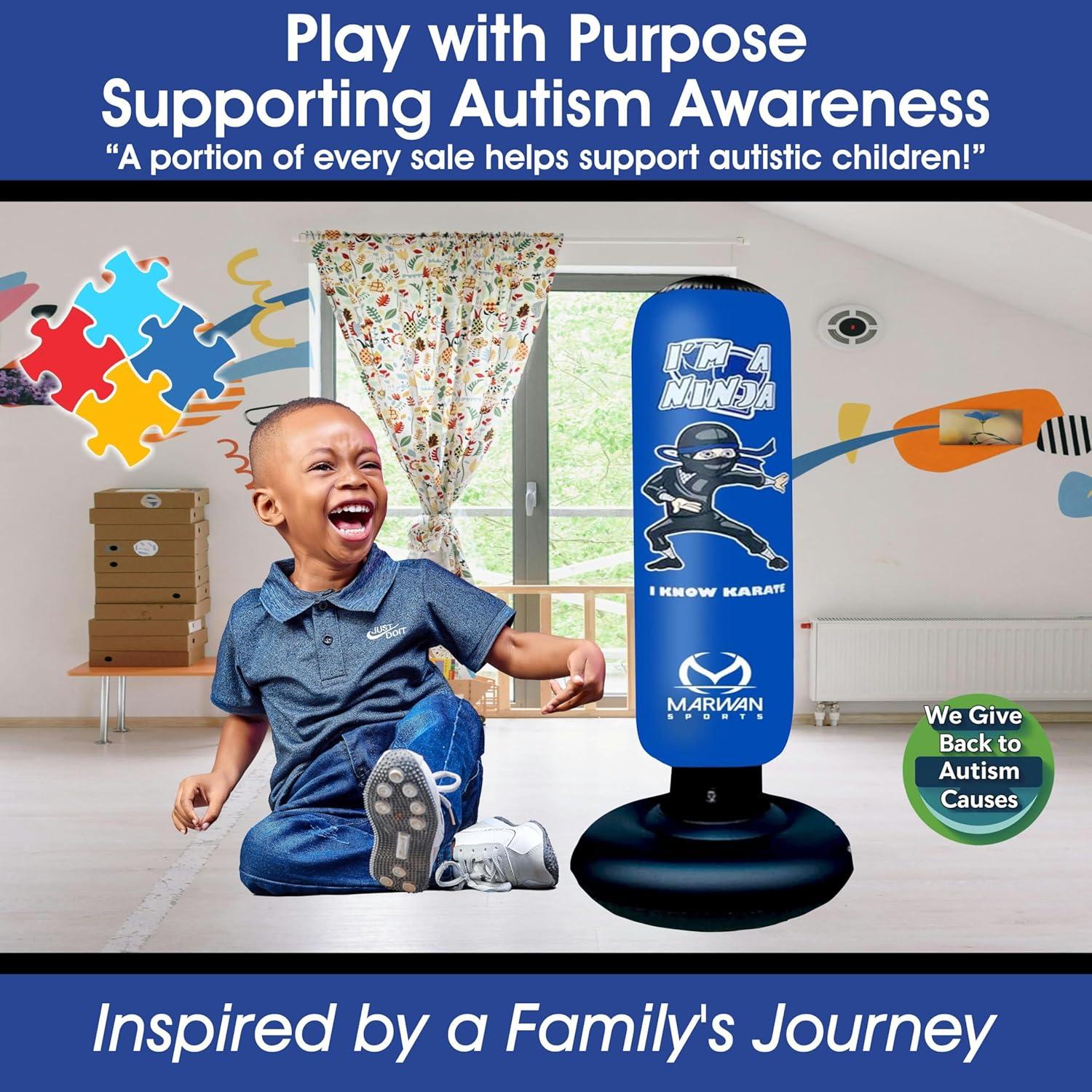 Bolsa de Boxeo Inflable Marwan Sports 5 en 1 para Niños