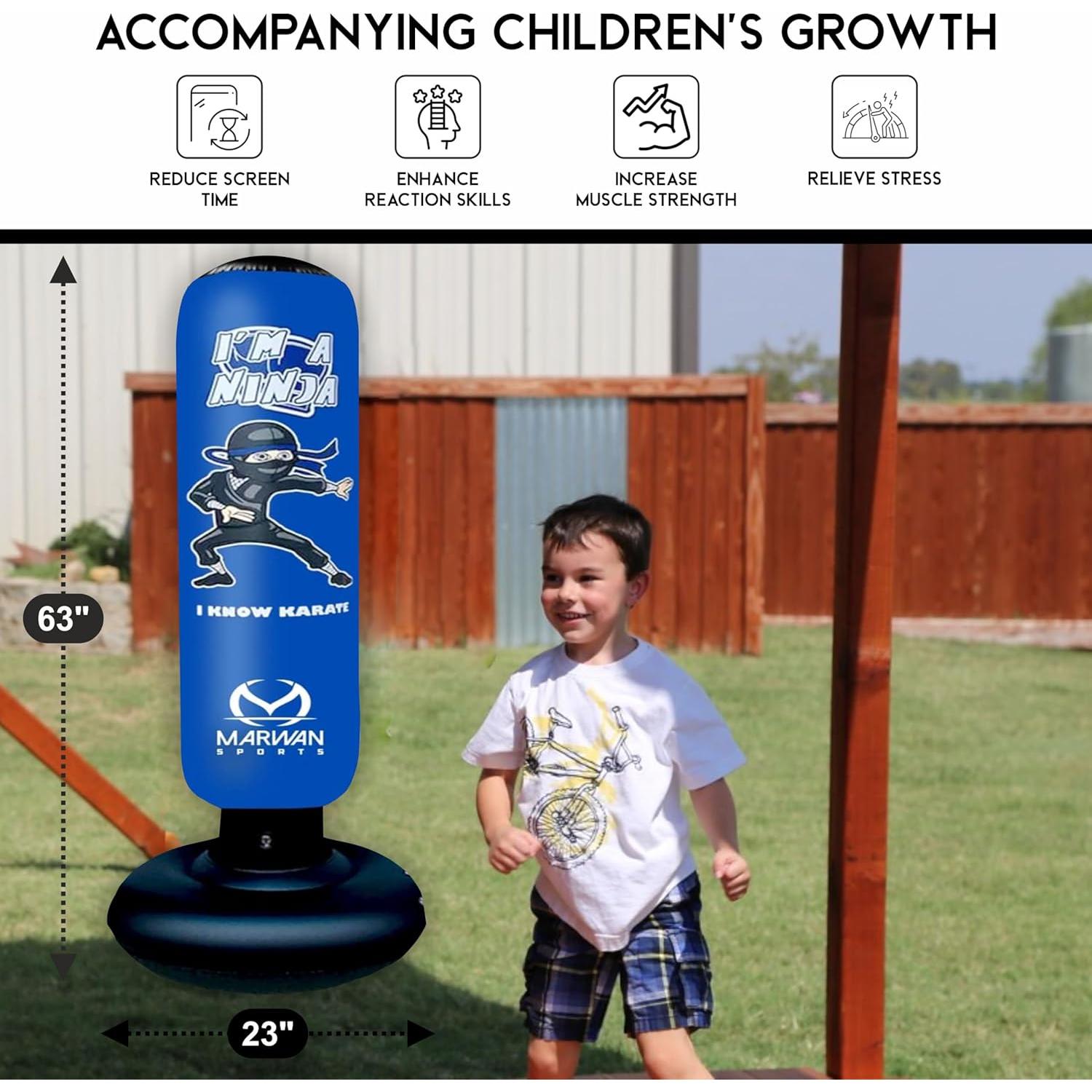Bolsa de Boxeo Inflable Marwan Sports 5 en 1 para Niños