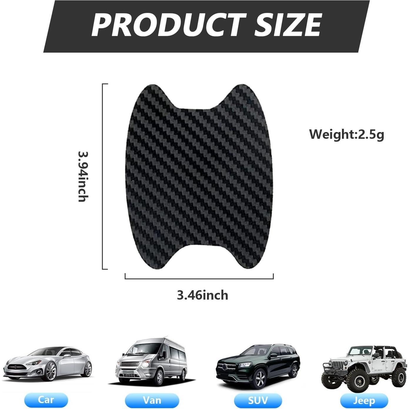 Calcomanías de Manija de Puerta Kewucn 4PCS Negro Universal