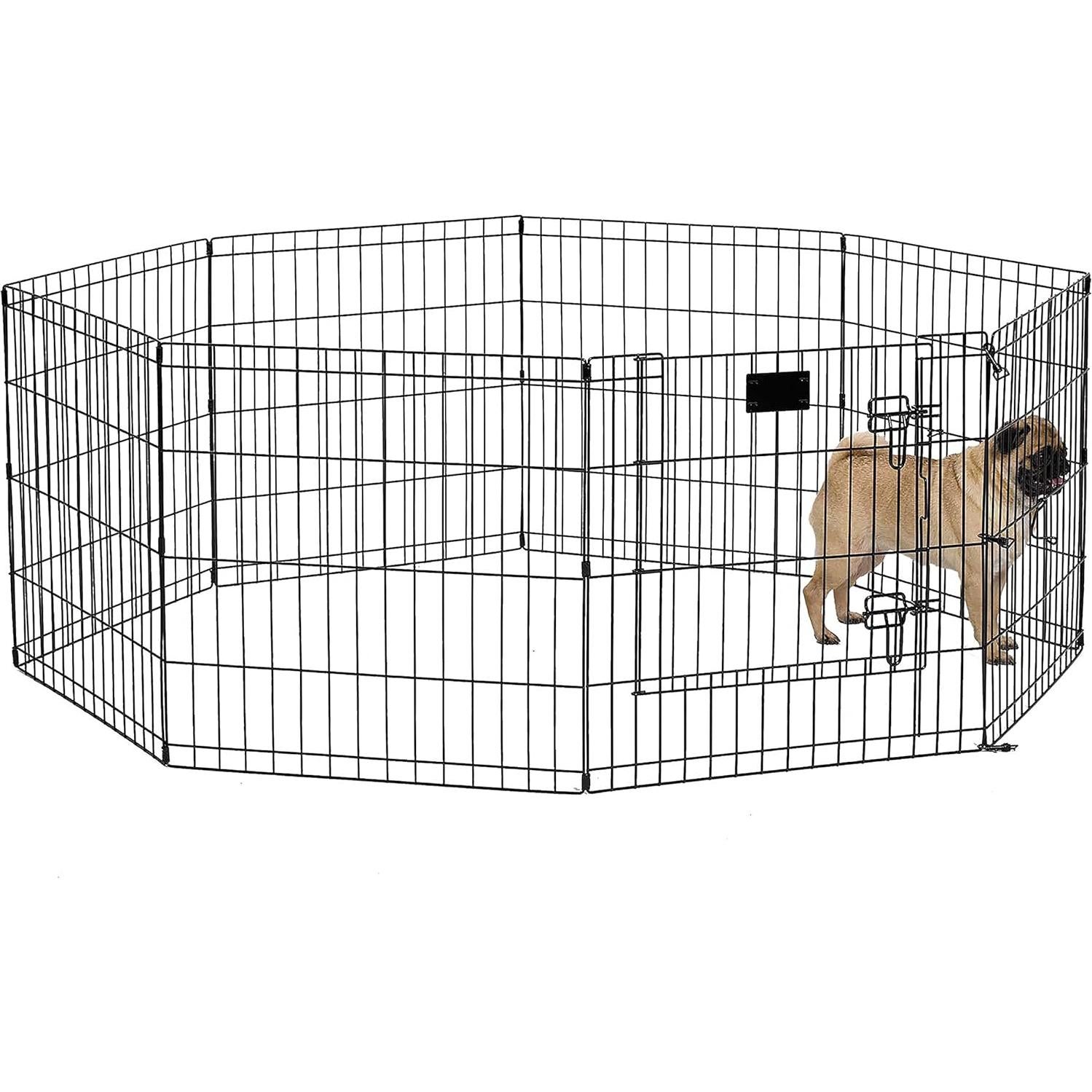 Pen de Ejercicio para Perros MidWest 24x24 Plegable Negro