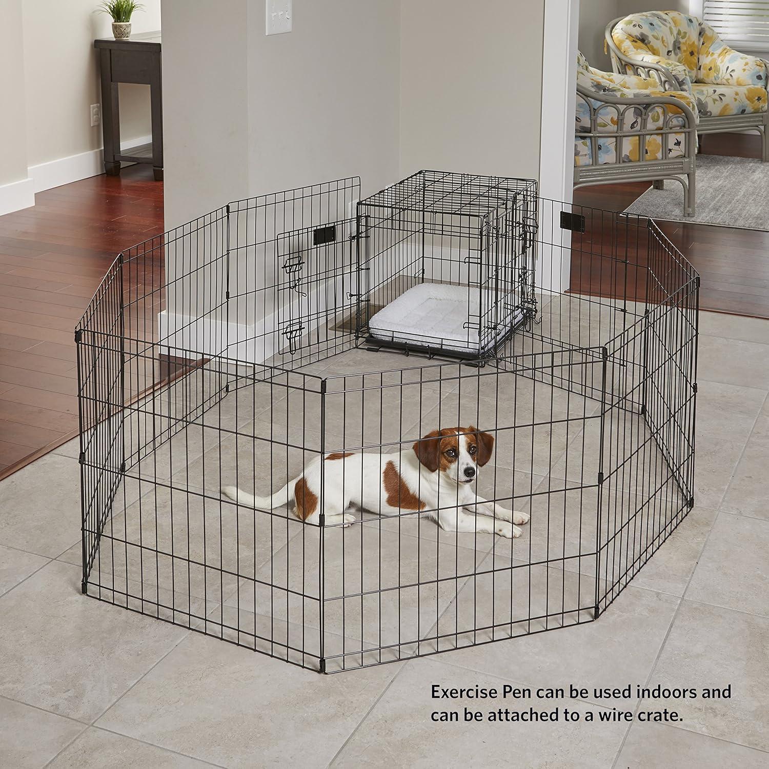 Pen de Ejercicio para Perros MidWest 24x24 Plegable Negro
