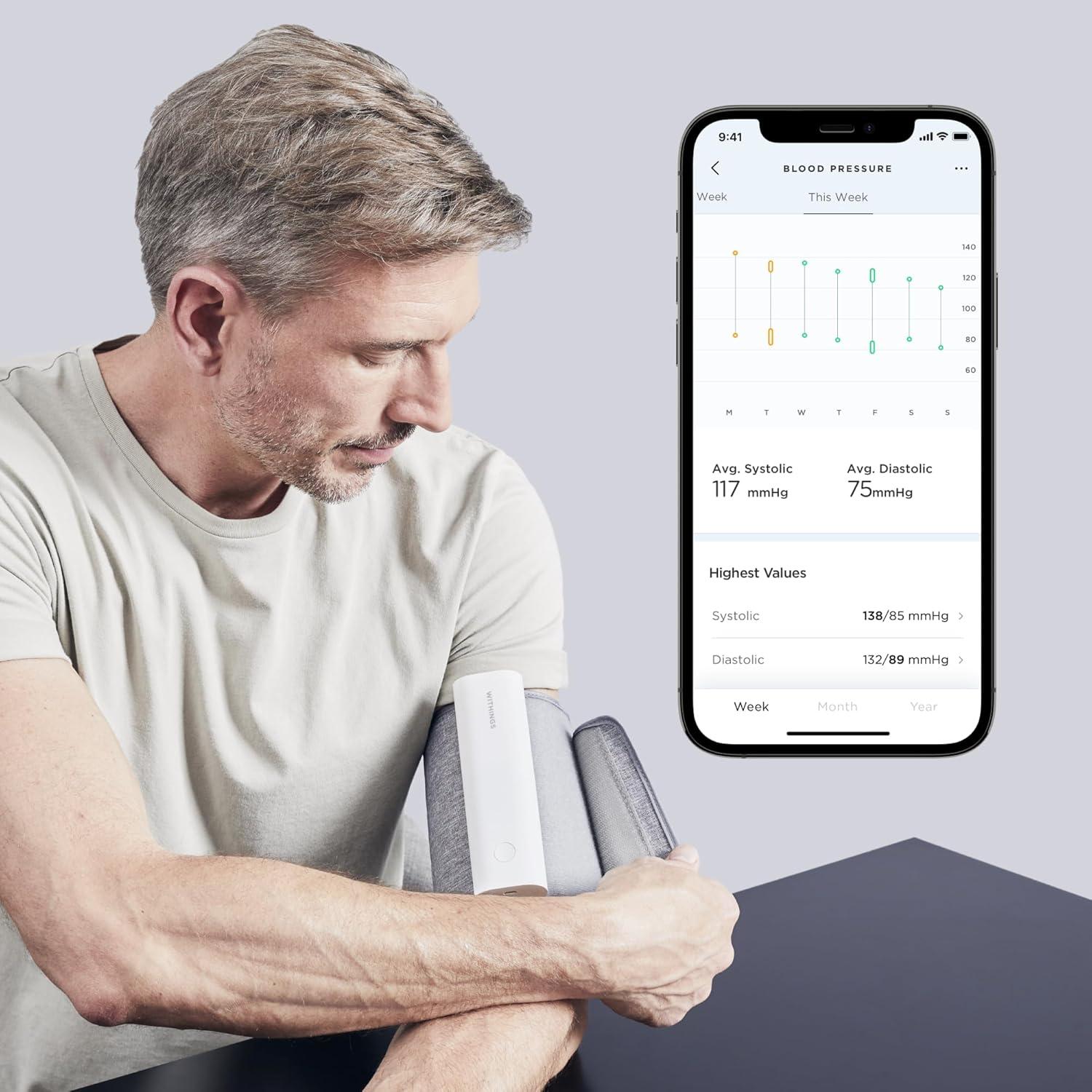 Manguito Digital de Presión Arterial Withings BPM Connect - Bluetooth y Wi-Fi, Aprobado por la FDA