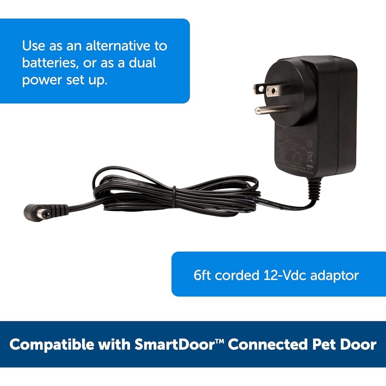 Adaptador de Corriente PetSafe SmartDoor 12V 1.83m para Mascotas