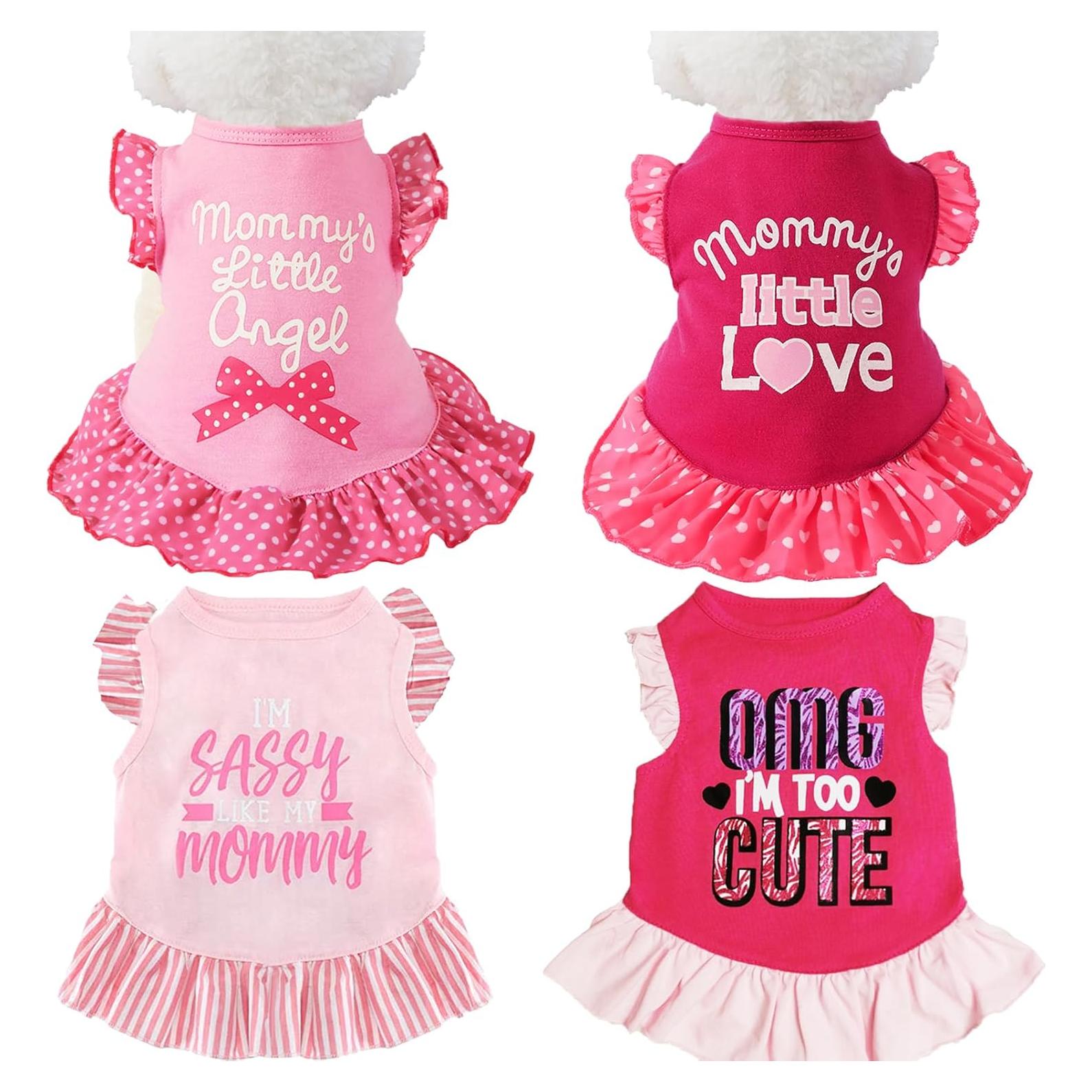 Vestido para Perro XPUDAC 4 Piezas Ángel Rosa Pequeño