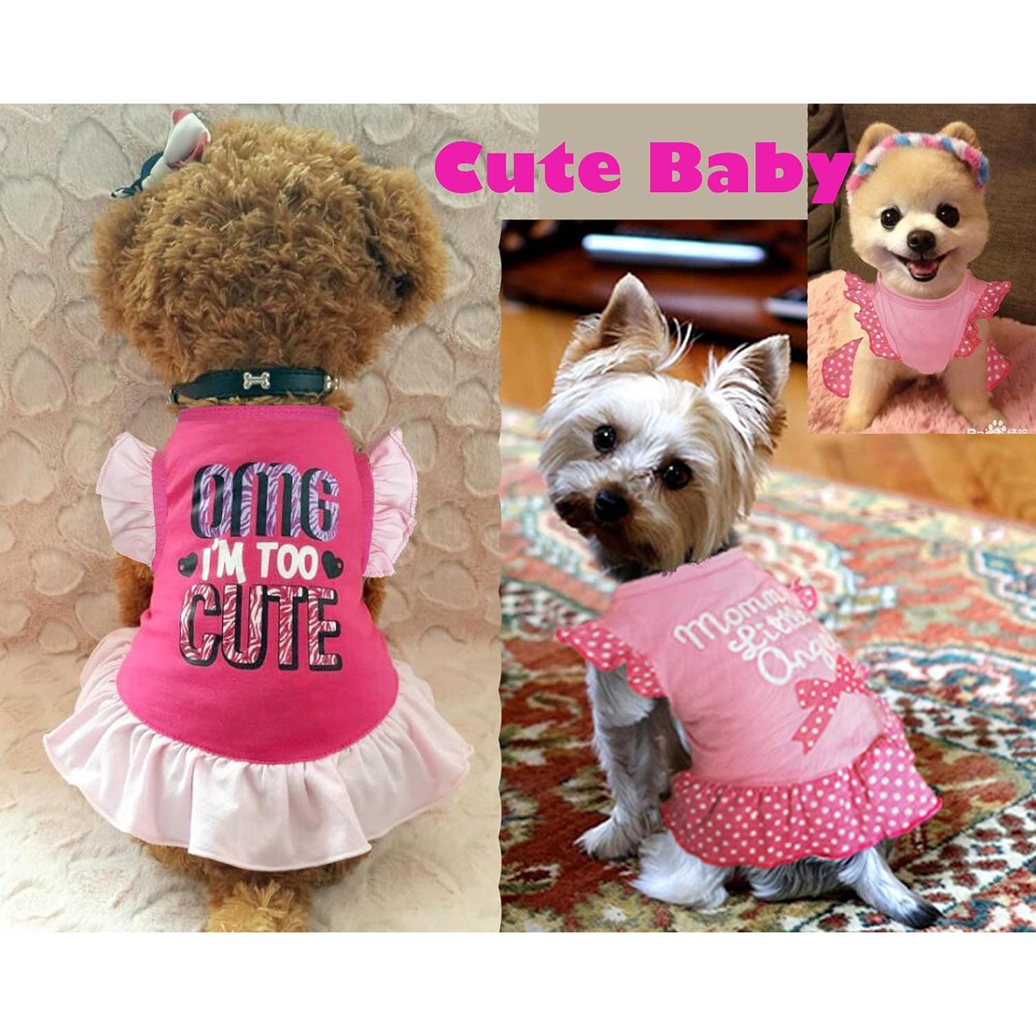 Vestido para Perro XPUDAC 4 Piezas Ángel Rosa Pequeño