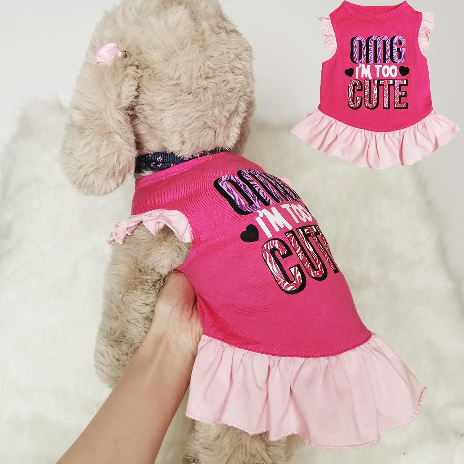 Vestido para Perro XPUDAC 4 Piezas Ángel Rosa Pequeño