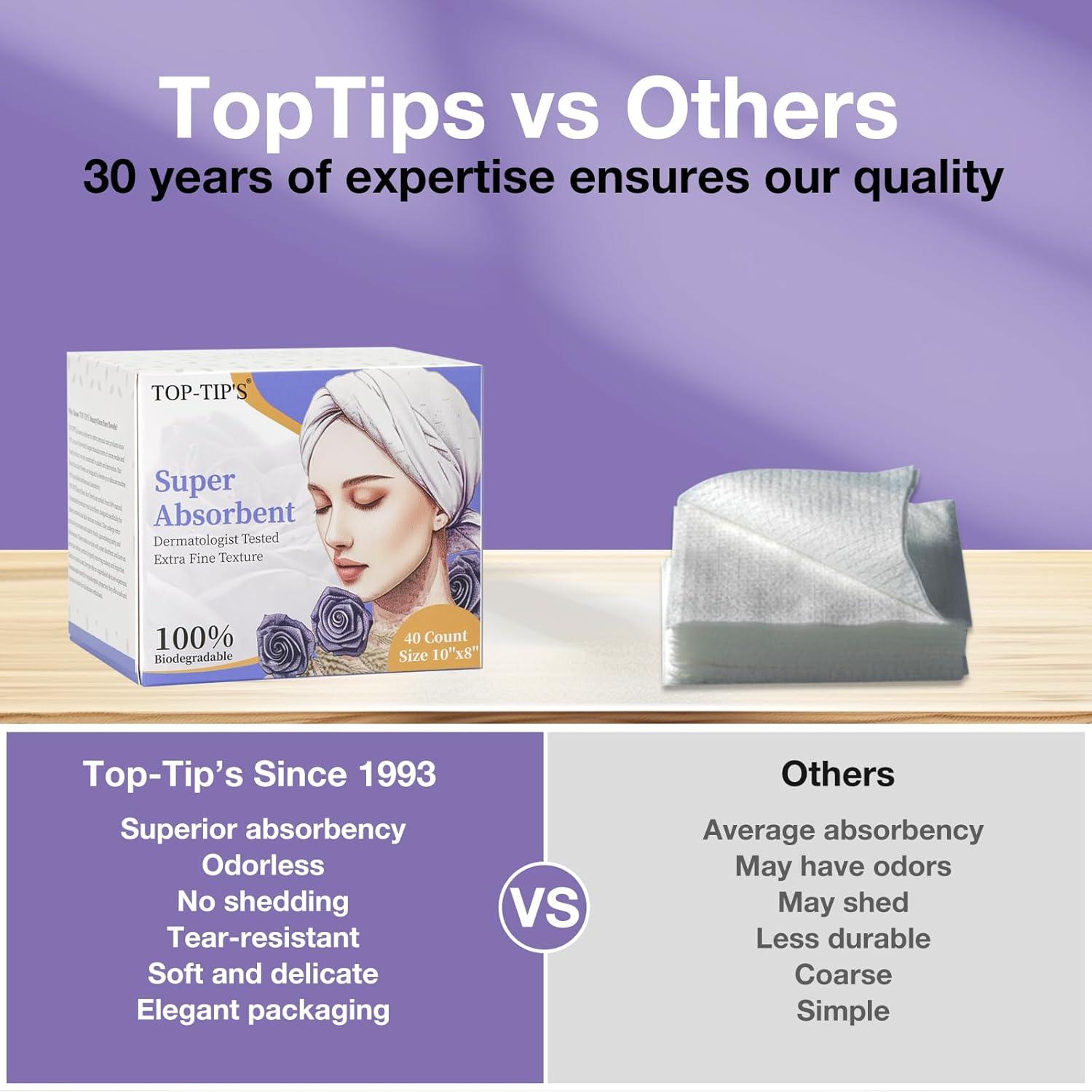 Toallas Desechables Top-Tip - 40 Piezas Suaves y Biodegradables