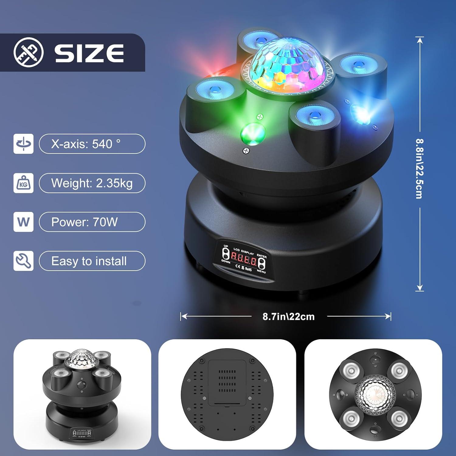 Luces de Fiesta DJ Strobe Warmdance 3 en 1 RGBW 540°