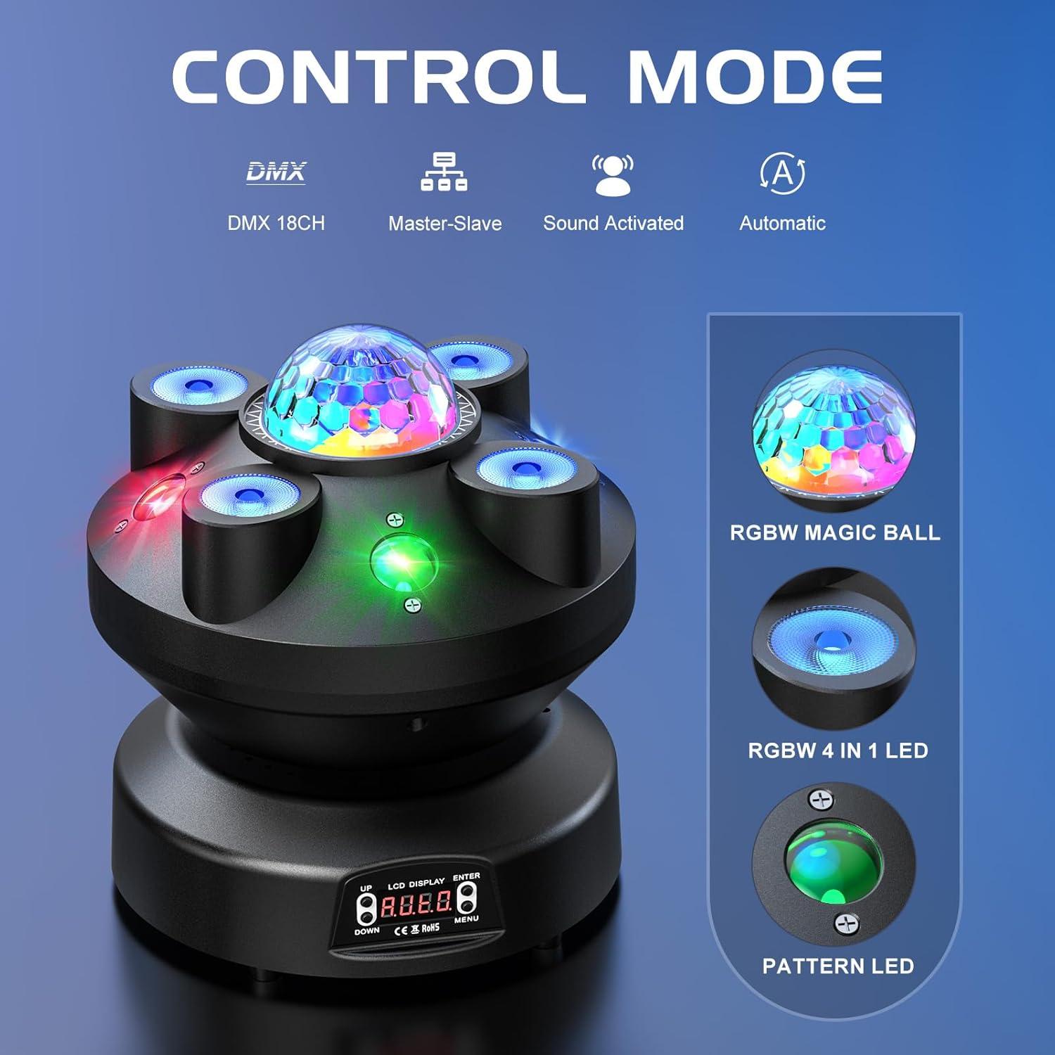 Luces de Fiesta DJ Strobe Warmdance 3 en 1 RGBW 540°