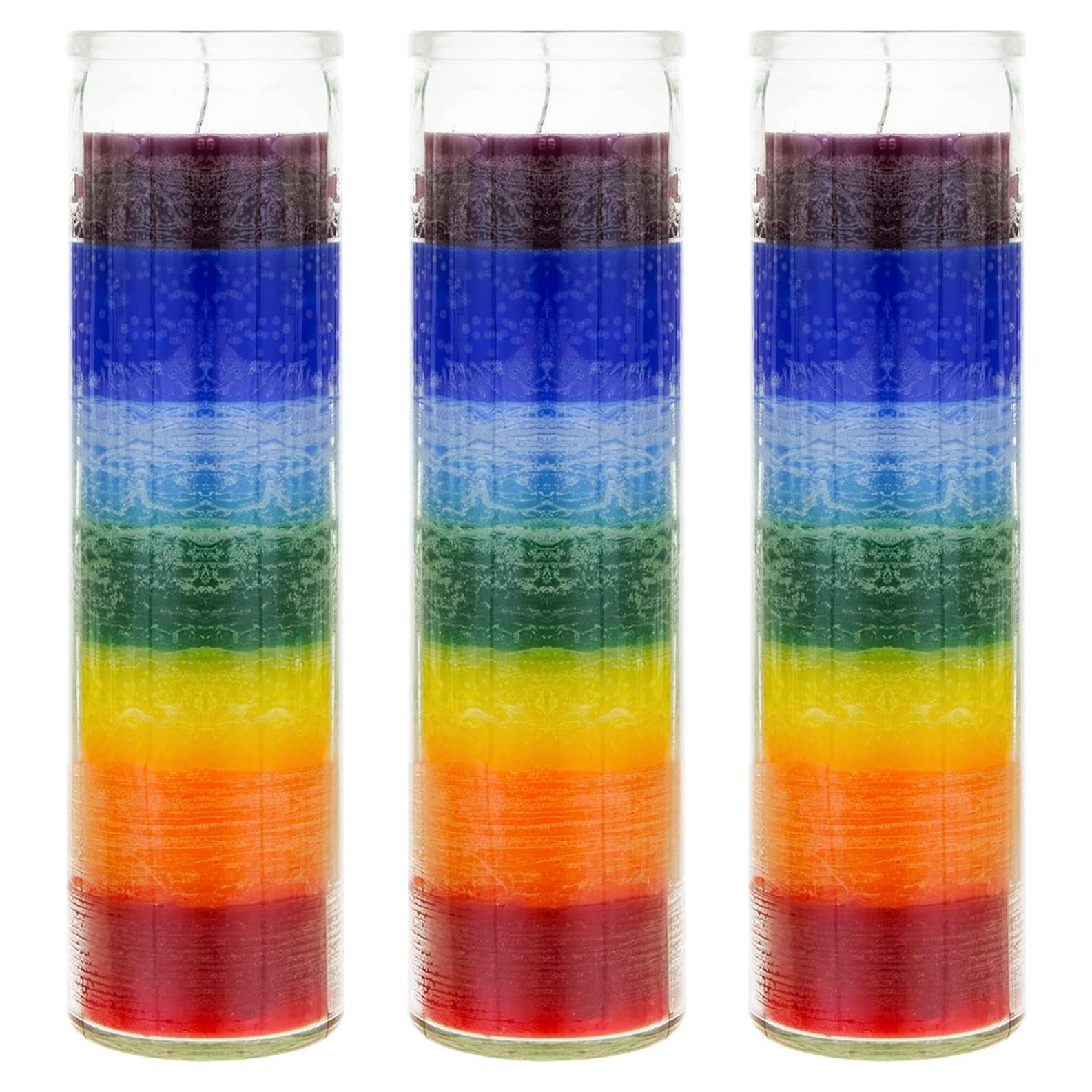 Vela Chakra Mega Velas 3 Pcs 5x20 cm Sin Aroma