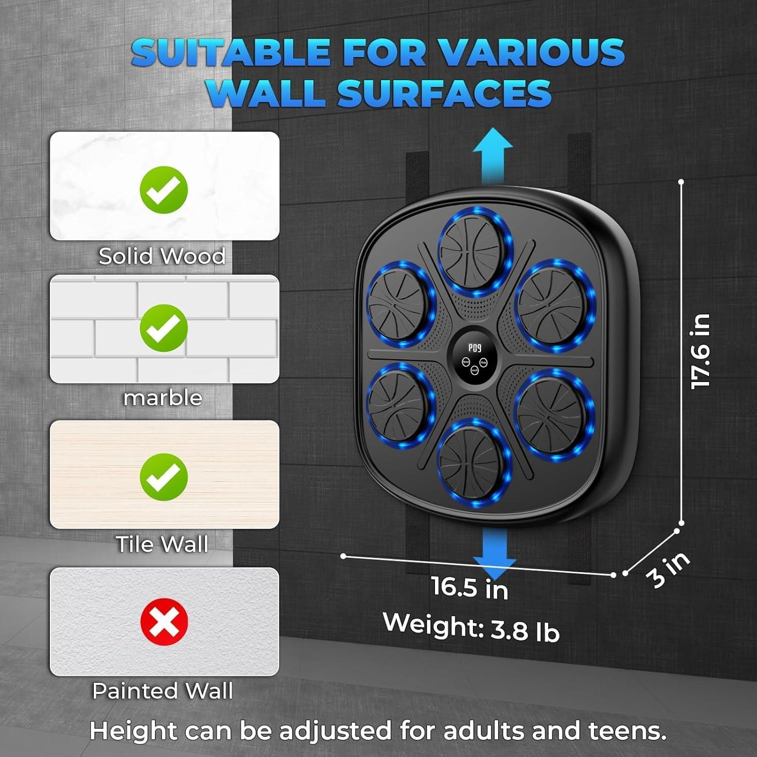 Máquina de Boxeo Musical Heetipuk MBT-03 Pared Bluetooth Ajustable