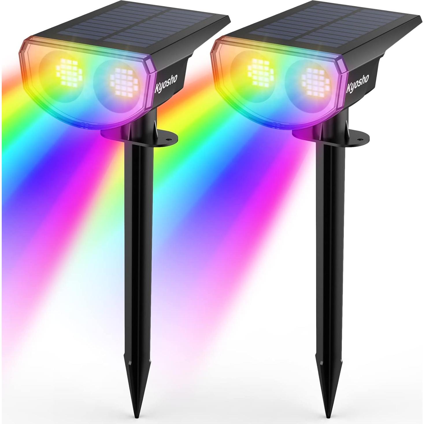 Luces Solares Multicolor Kyosho 38 LEDs IP67 2 Paquete