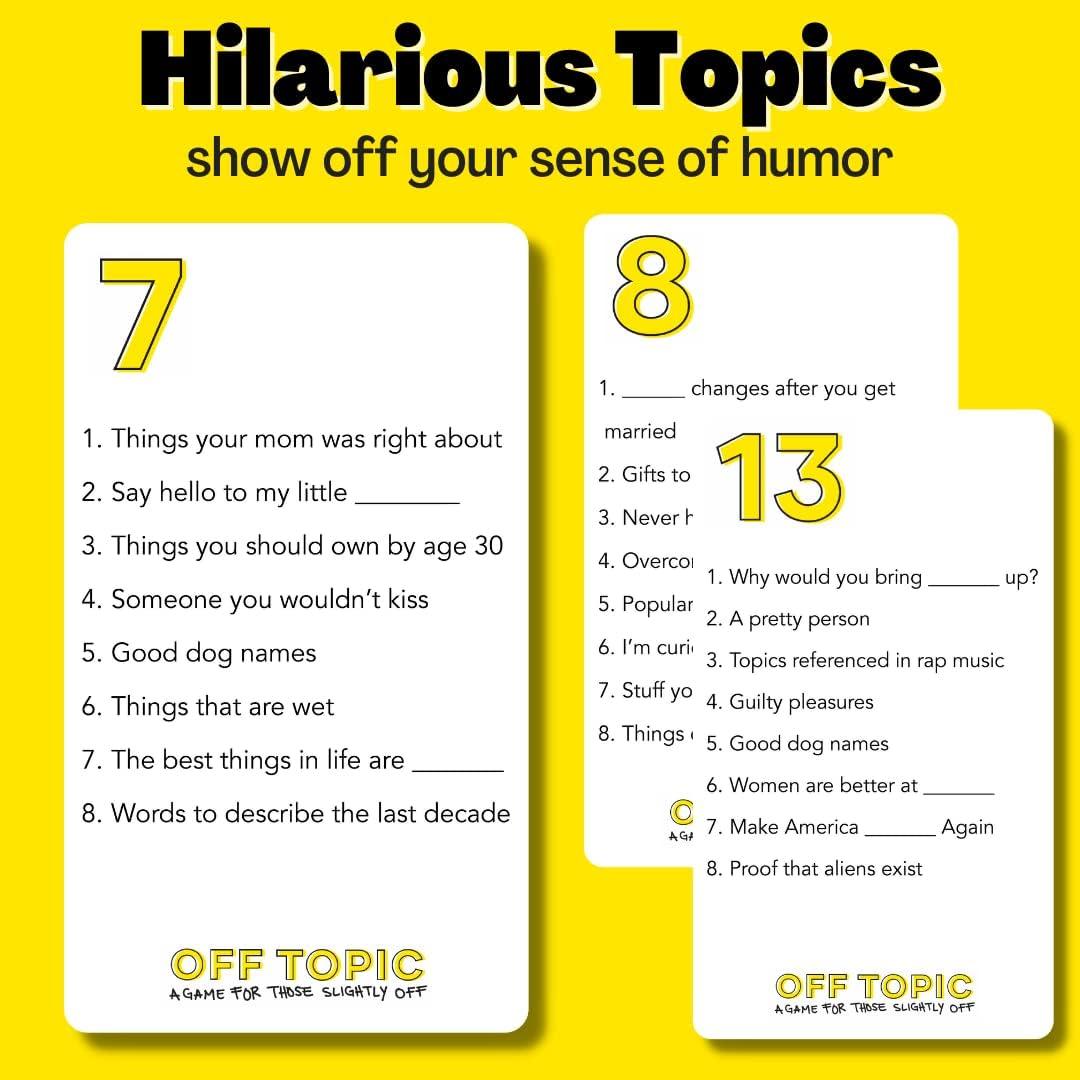 Juego de Mesa Fuera de Tema - Diversión para Adultos 2-8 Jugadores