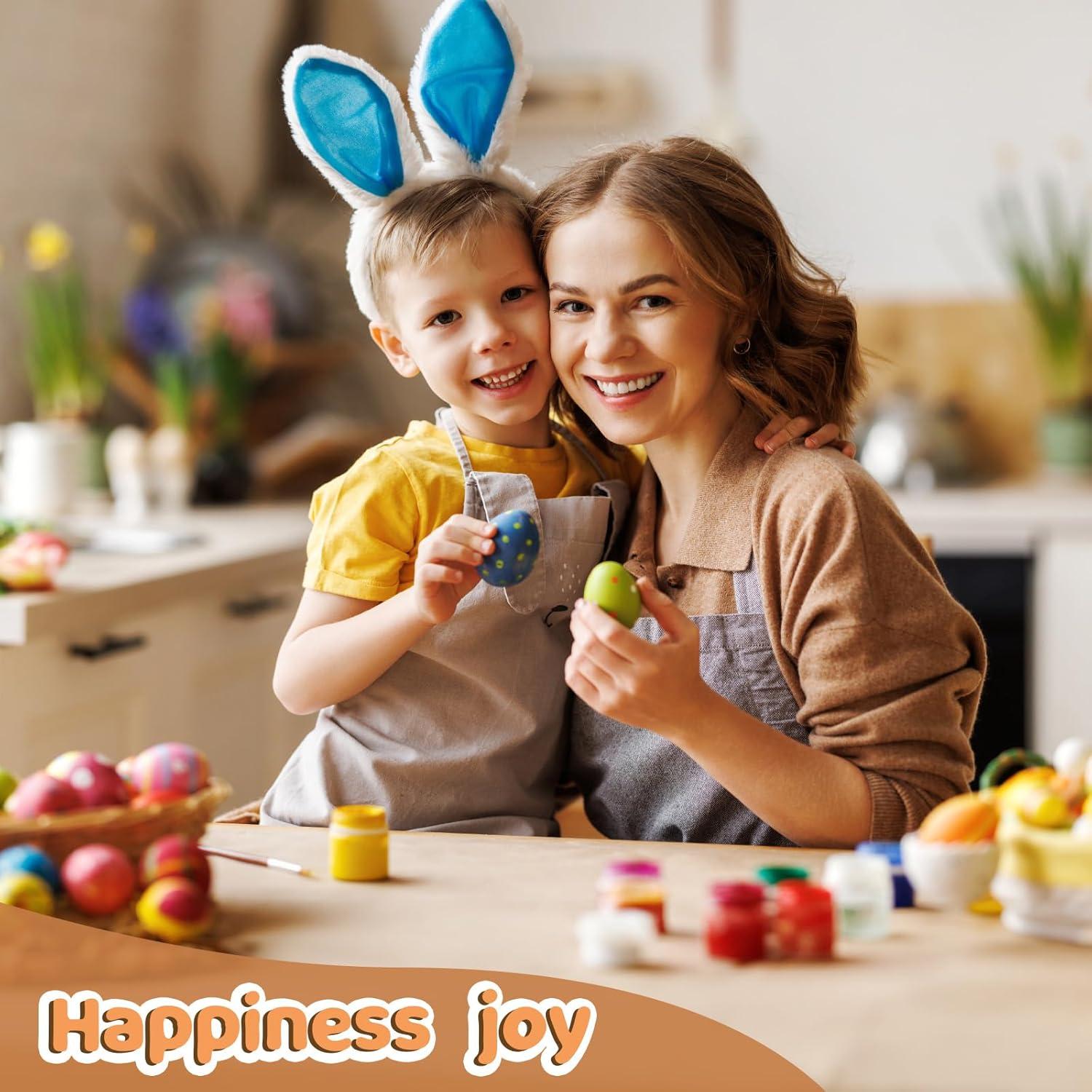 Huevos Falsos de Madera Marrones Santiccipa - 10 Piezas para Manualidades