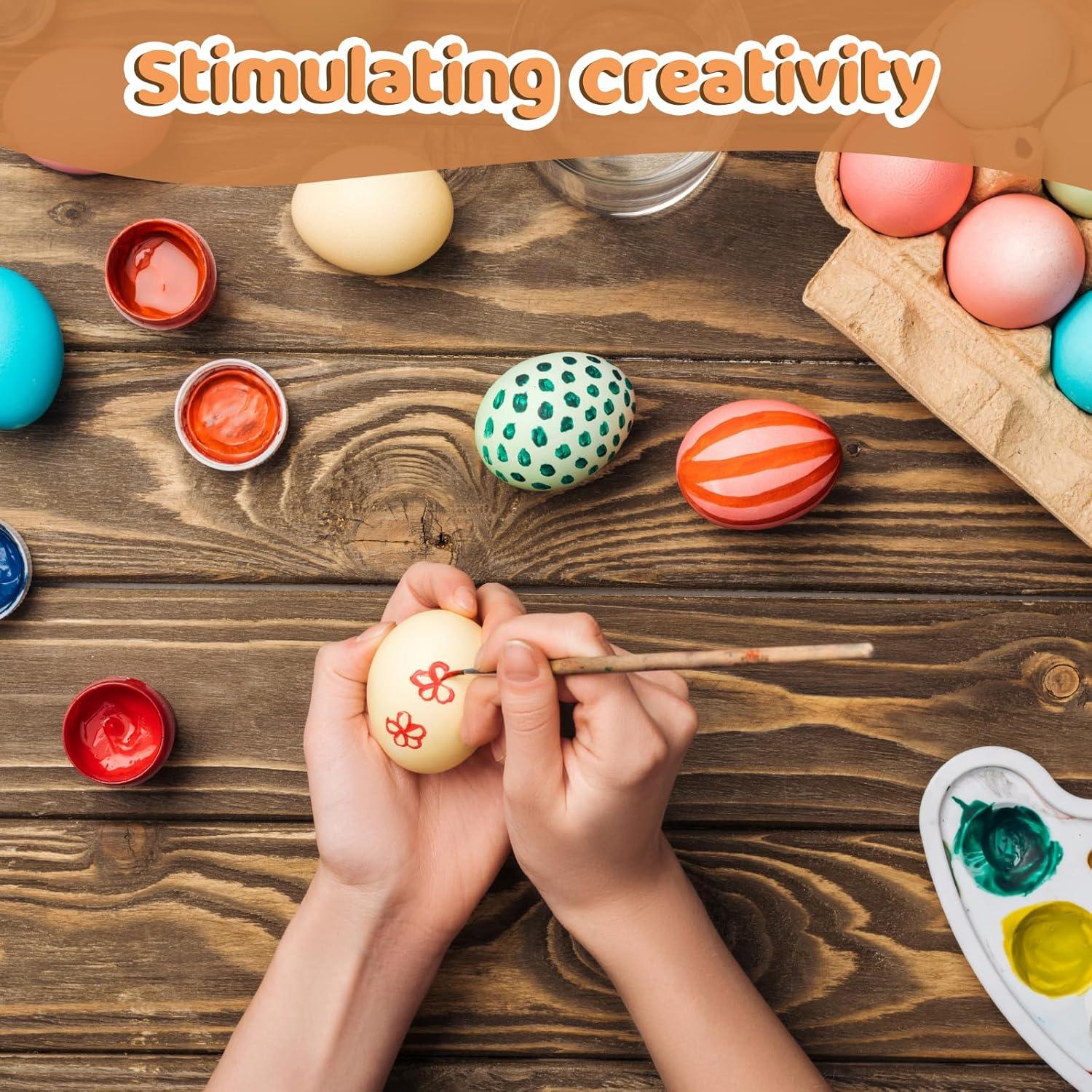 Huevos Falsos de Madera Marrones Santiccipa - 10 Piezas para Manualidades