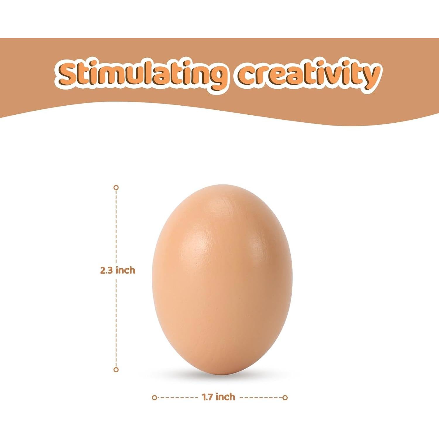 Huevos Falsos de Madera Marrones Santiccipa - 10 Piezas para Manualidades