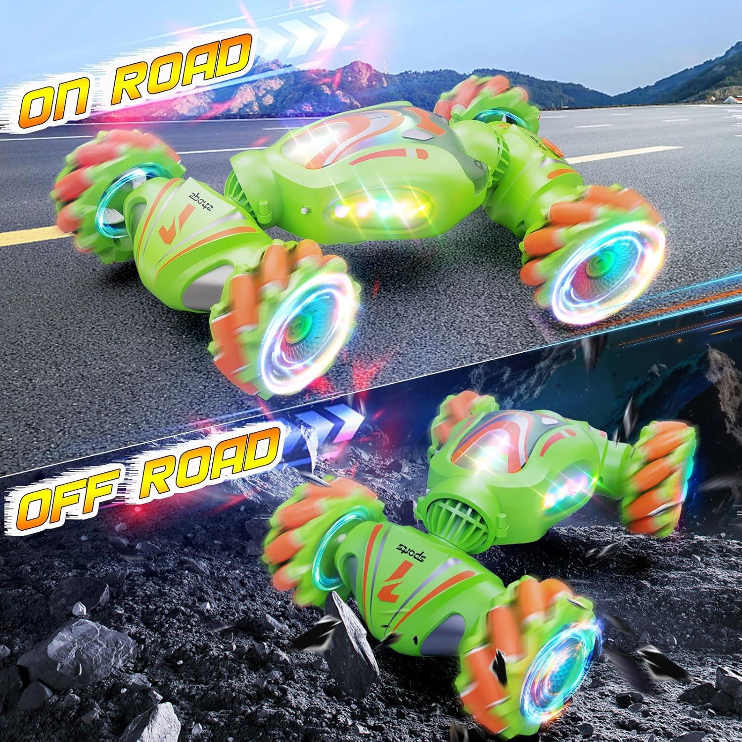 Coche Acrobático RC Nicella JC011 4WD Verde con Luz y Música