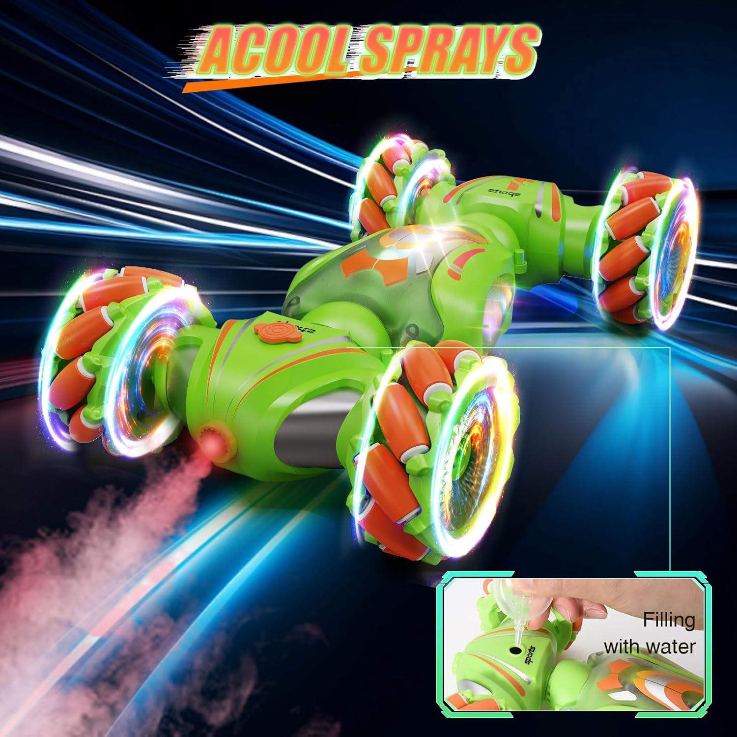 Coche Acrobático RC Nicella JC011 4WD Verde con Luz y Música