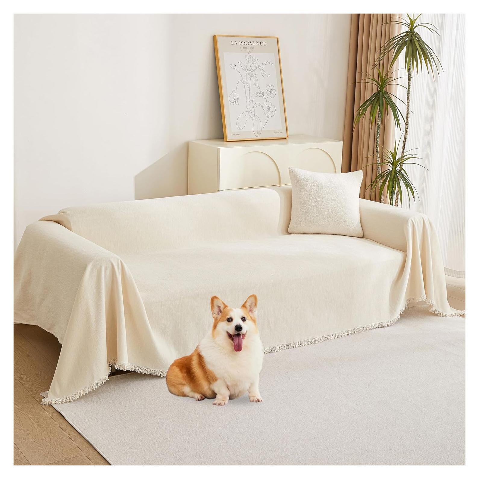 Funda de Sofá MYSKY HOME Chenille Beige 1,70 kg 2 Cojines