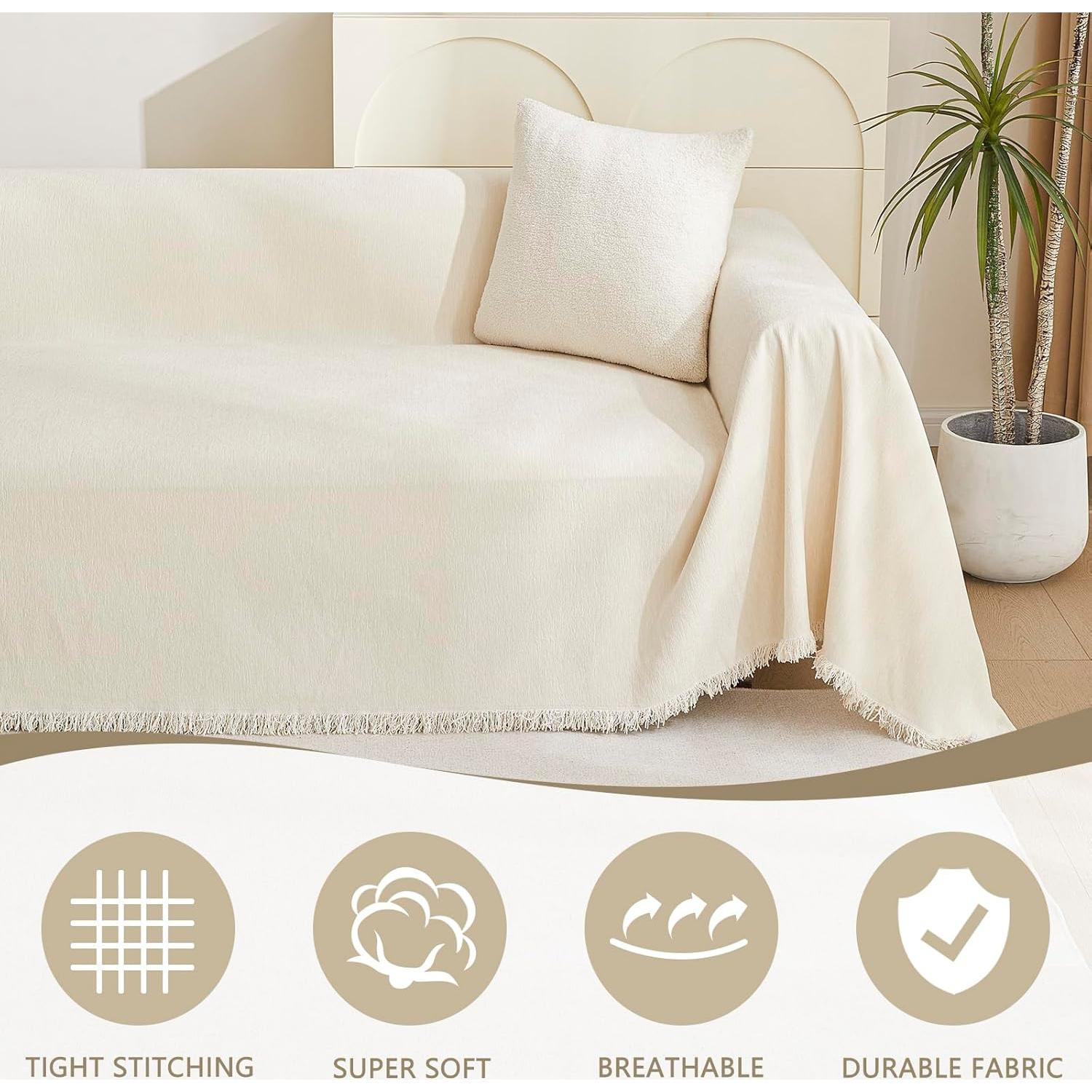Funda de Sofá MYSKY HOME Chenille Beige 1,70 kg 2 Cojines