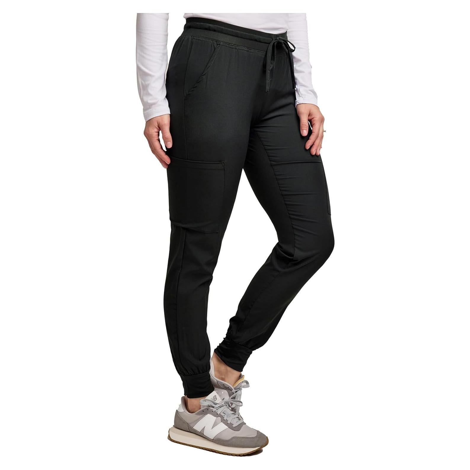 Pantalón Jogger Scrub Green Town Mujeres 4 Bolsillos Negro