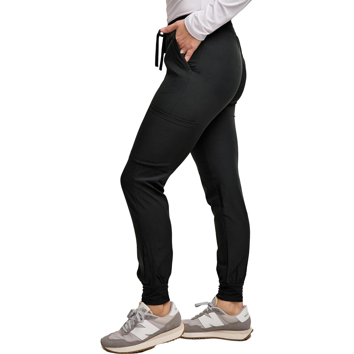 Pantalón Jogger Scrub Green Town Mujeres 4 Bolsillos Negro