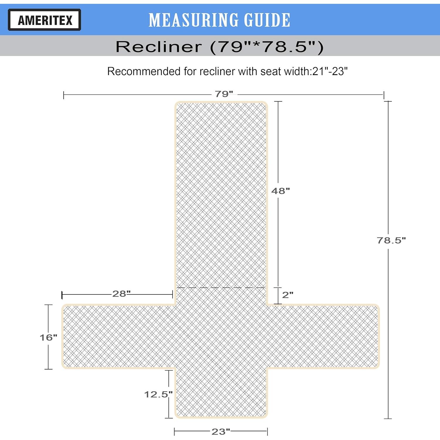 Funda Reclinable Ameritex Impermeable Antideslizante Gris