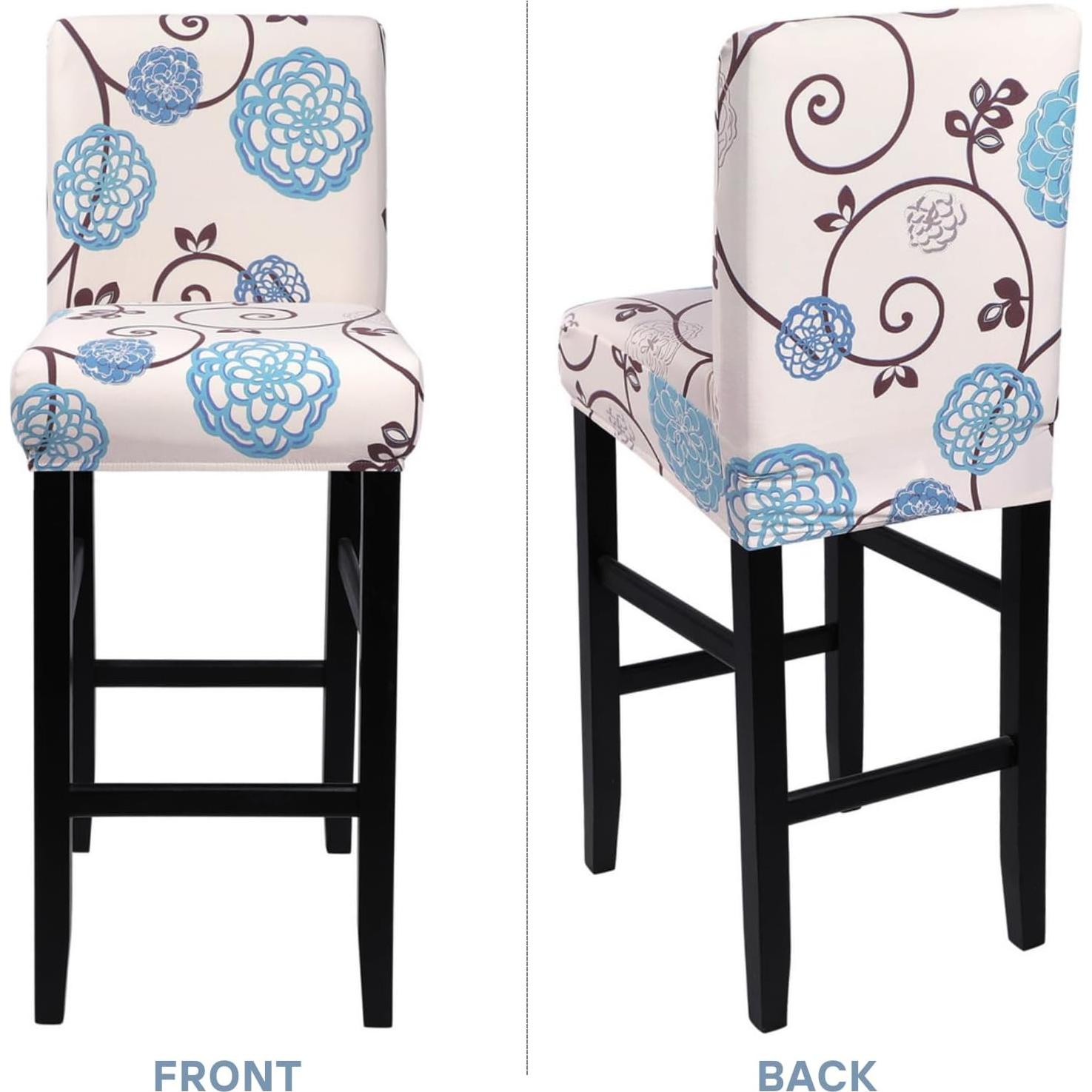 Conjunto de 4 fundas elásticas SearchI para taburetes Flor de bola