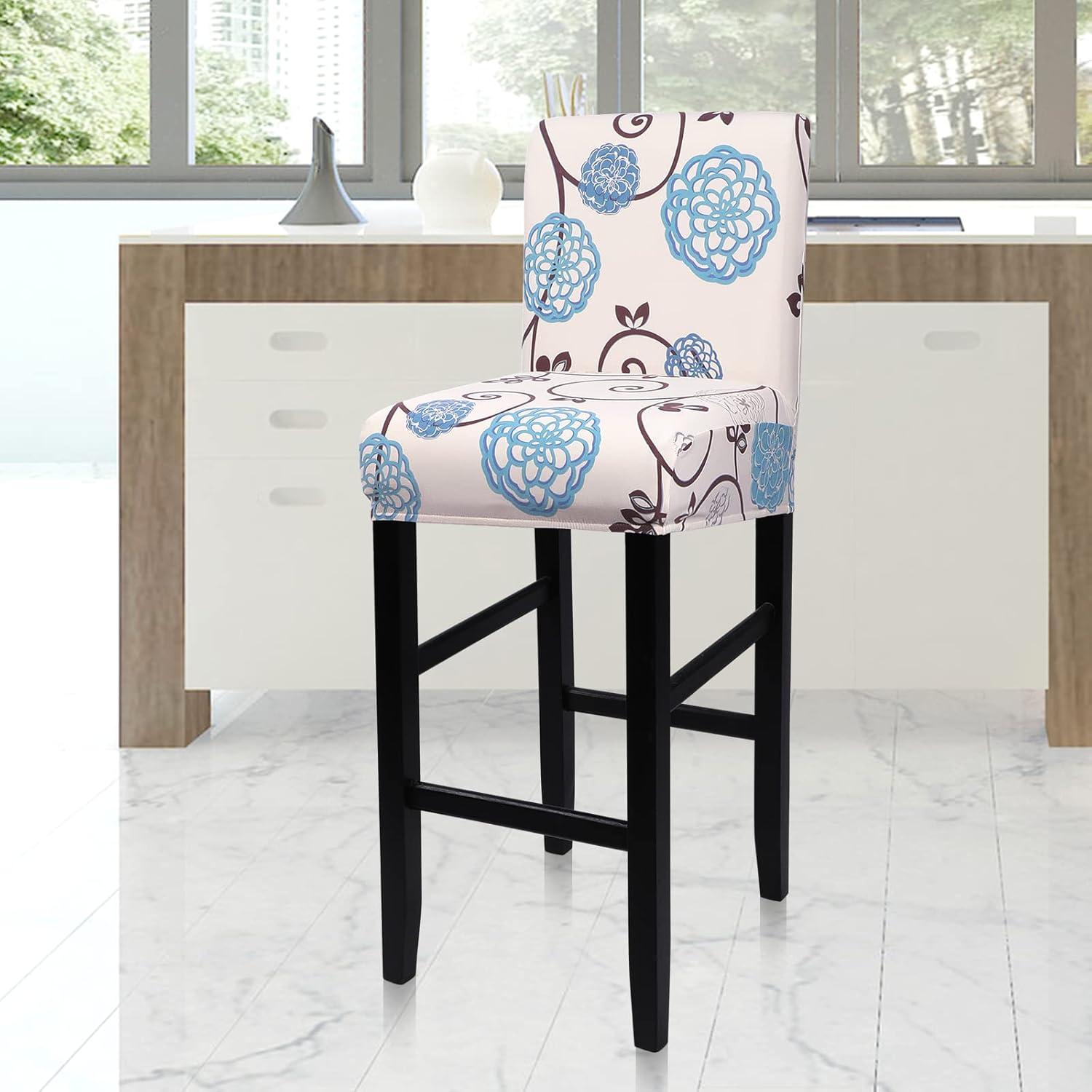 Conjunto de 4 fundas elásticas SearchI para taburetes Flor de bola