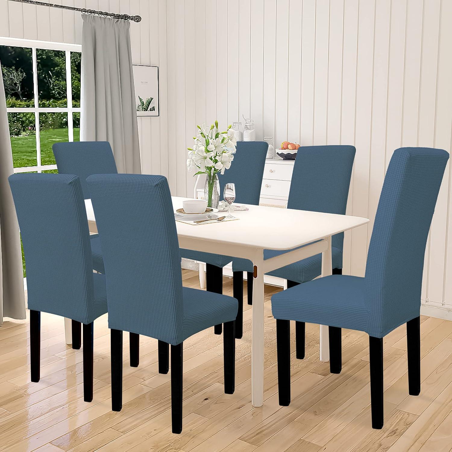 Funda de Silla Easy-Going Impermeable Set de 6 Azul Pizarra