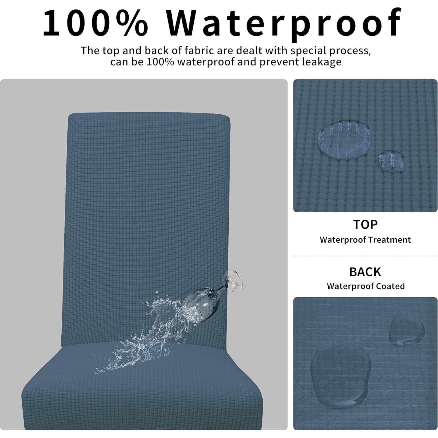 Funda de Silla Easy-Going Impermeable Set de 6 Azul Pizarra