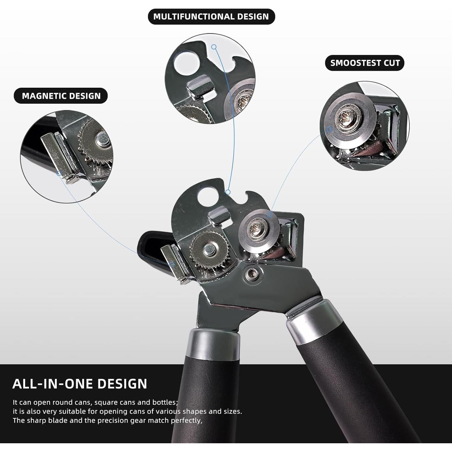 Abre Latas Manual Pet Time Pt-002 Acero Inoxidable Ergonómico