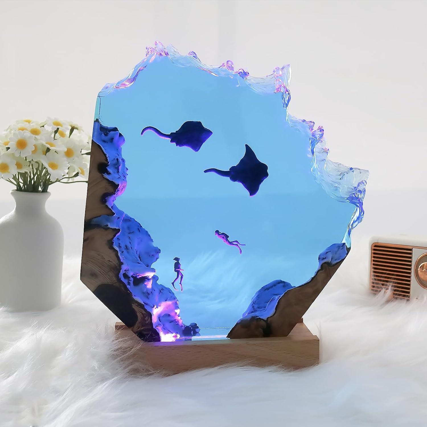 Lámpara de Resina Epóxica Delifish & Divers 36.83x23.50cm