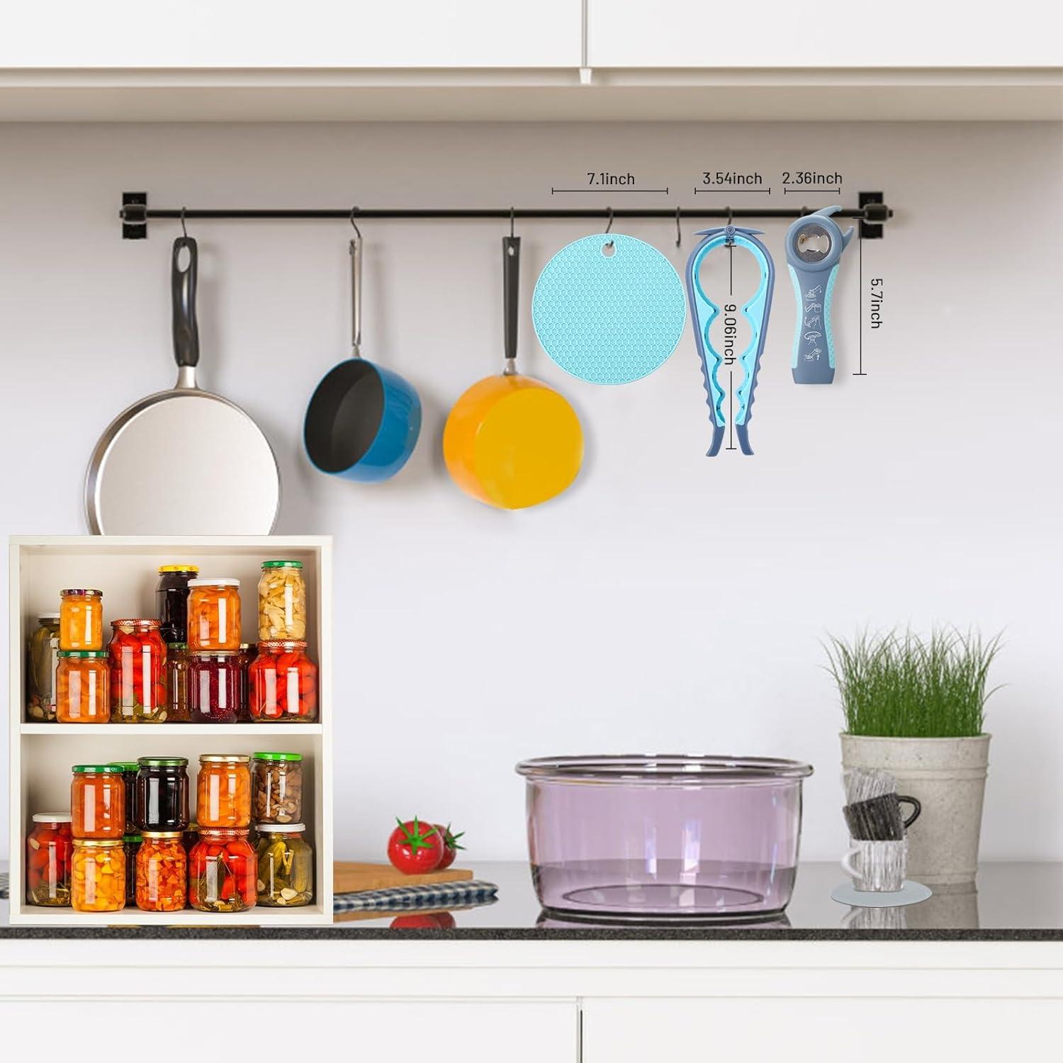 Abrebotellas 5 en 1 HenSan Azul Claro para Manos Débiles